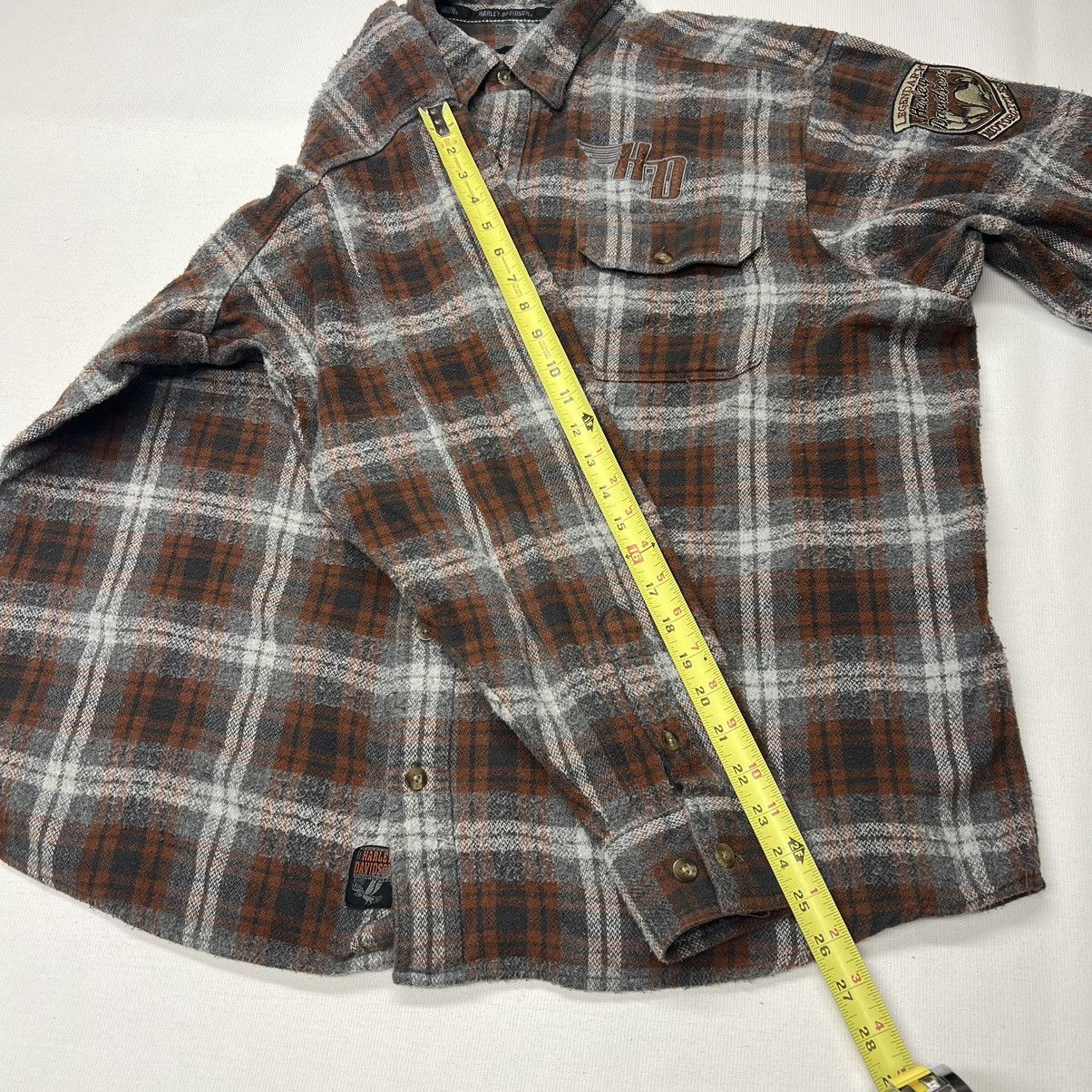 Harley Davidson Harley Davidson Flannel Shirt Brown Button Plaid Motorcycle Size US XXL / EU 58 / 5 - 21 Thumbnail