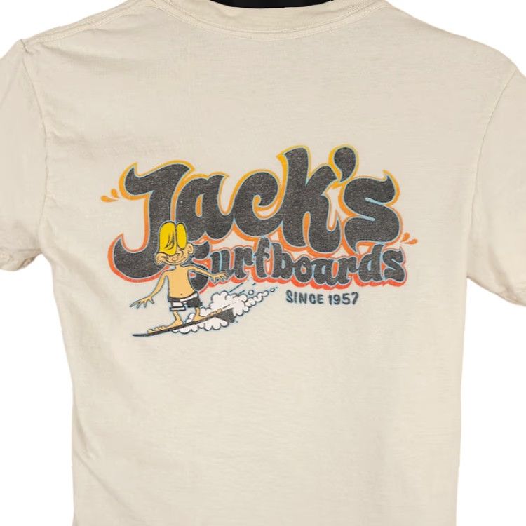 Vintage Jacks Surfboards T Shirt Mens Size Small Beige Surfer Surfing Retro Design California Surf Surfboard Surfer Surfing T-Shirt Men Size US S / EU 44-46 / 1 - 2 Thumbnail