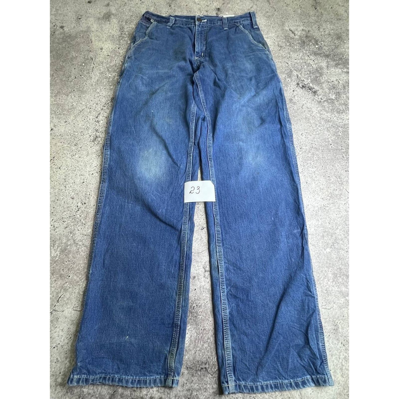 Carhartt Vintage Carhartt Denim Carpenter Pants Washed Distressed Size US 32 / EU 48 - 12 Thumbnail
