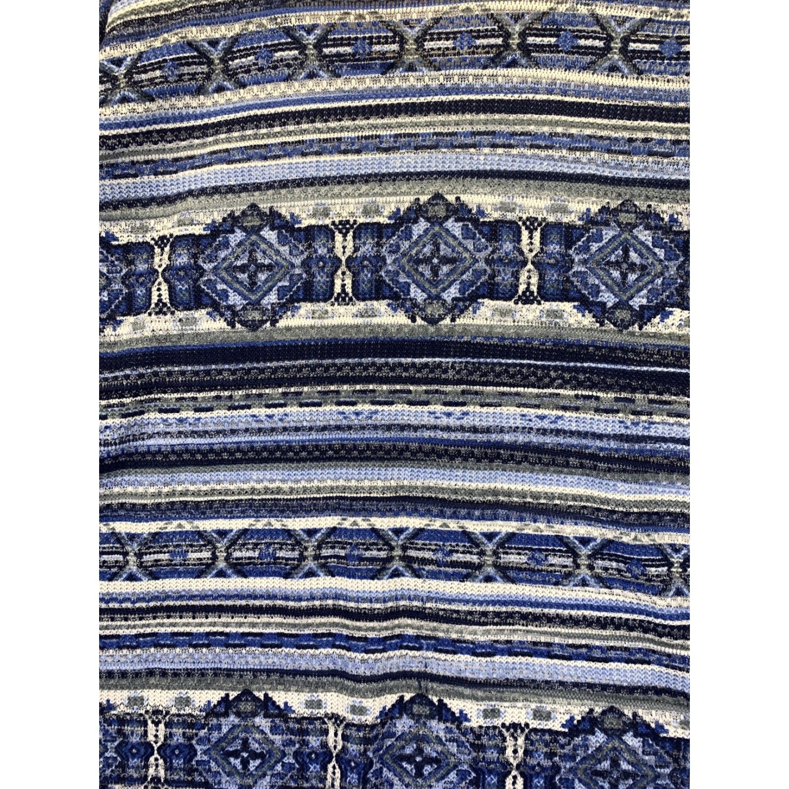 Vintage No Boundaries Blue Open Knit 3/4 Top Juniors Womens XL Blouse Knit Shirt Geometric Open Print NWT-9951 Size XL / US 12-14 / IT 48-50 - 8 Thumbnail