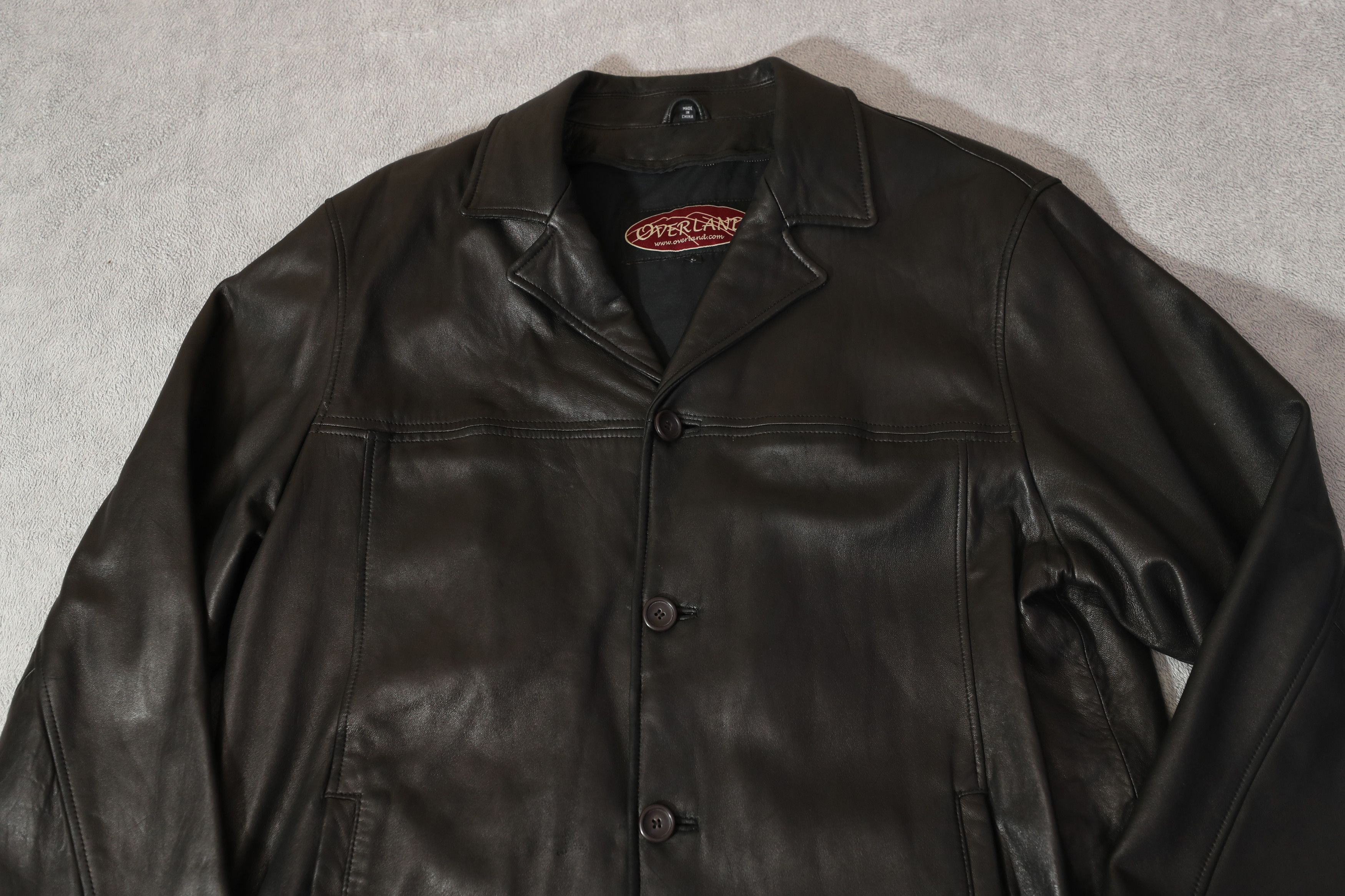 Overland Overland Vintage Black Leather Jacket (L) Size US L / EU 52-54 / 3 - 3 Thumbnail