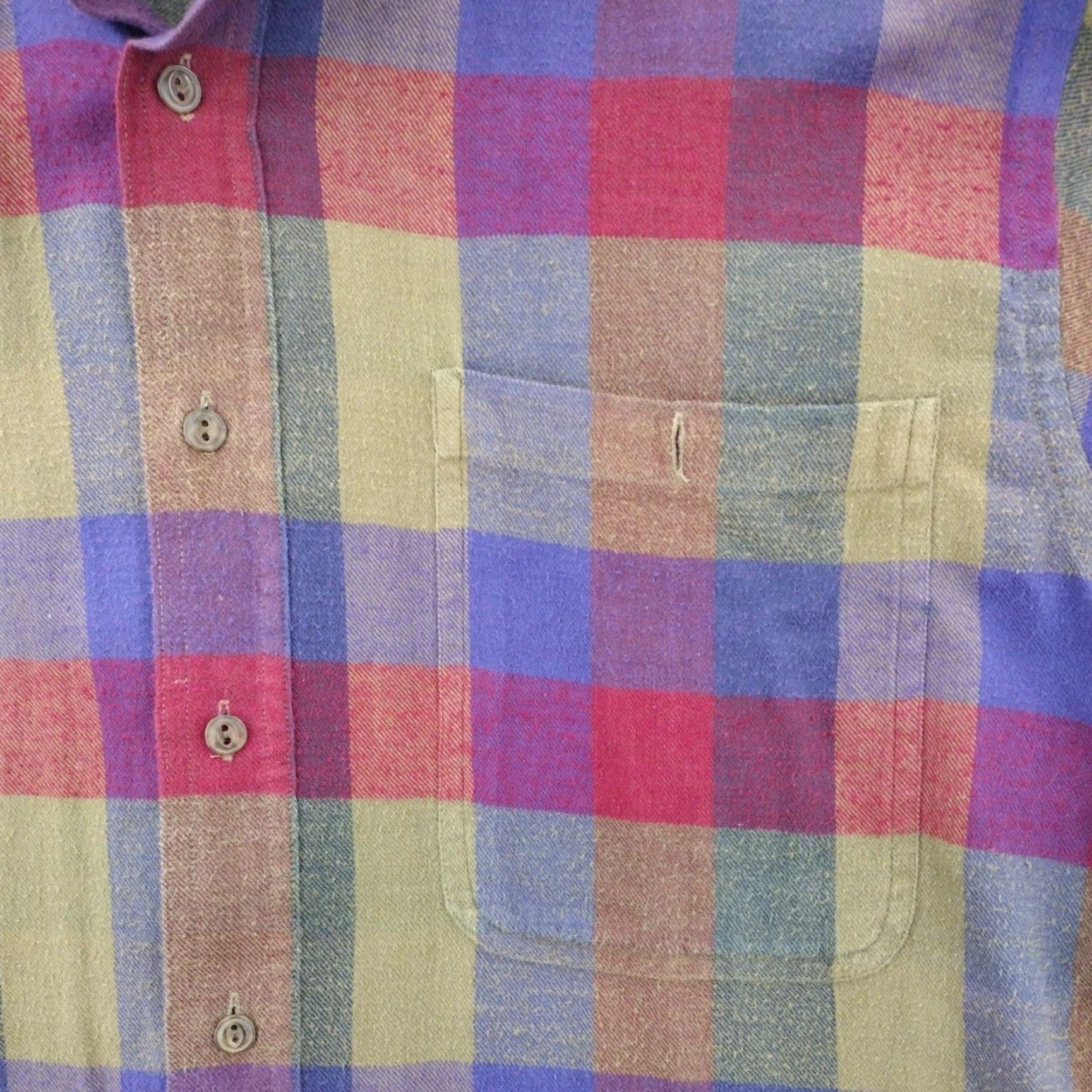 Chaps VINTAGE Chaps Ralph Lauren Button-Down Shirt Mens M Plaid Blue Cotton Flannel 90s Classic Pockets Button Up Size US M / EU 48-50 / 2 - 2 Thumbnail