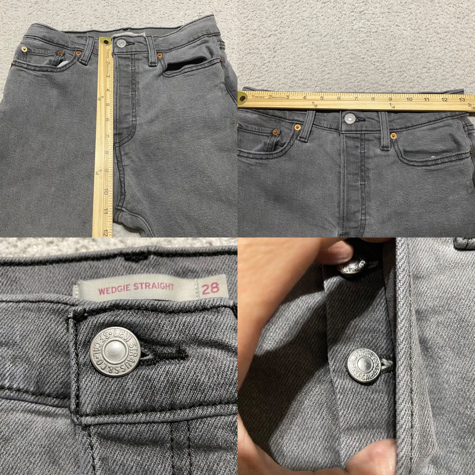 Levi's Levi's Womens Jeans Gray Wedgie Straight Button Fly Medium Wash 28 Regular 5-Pocket Denim High Rise 90s Vintage? Size 28" / US 6 / IT 42 - 8 Thumbnail