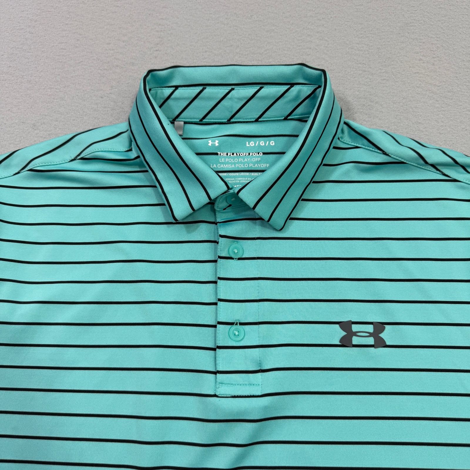 Under Armour Under Armour The Playoff Polo Shirt Men's Large Teal Black Size US L / EU 52-54 / 3 - 3 Thumbnail