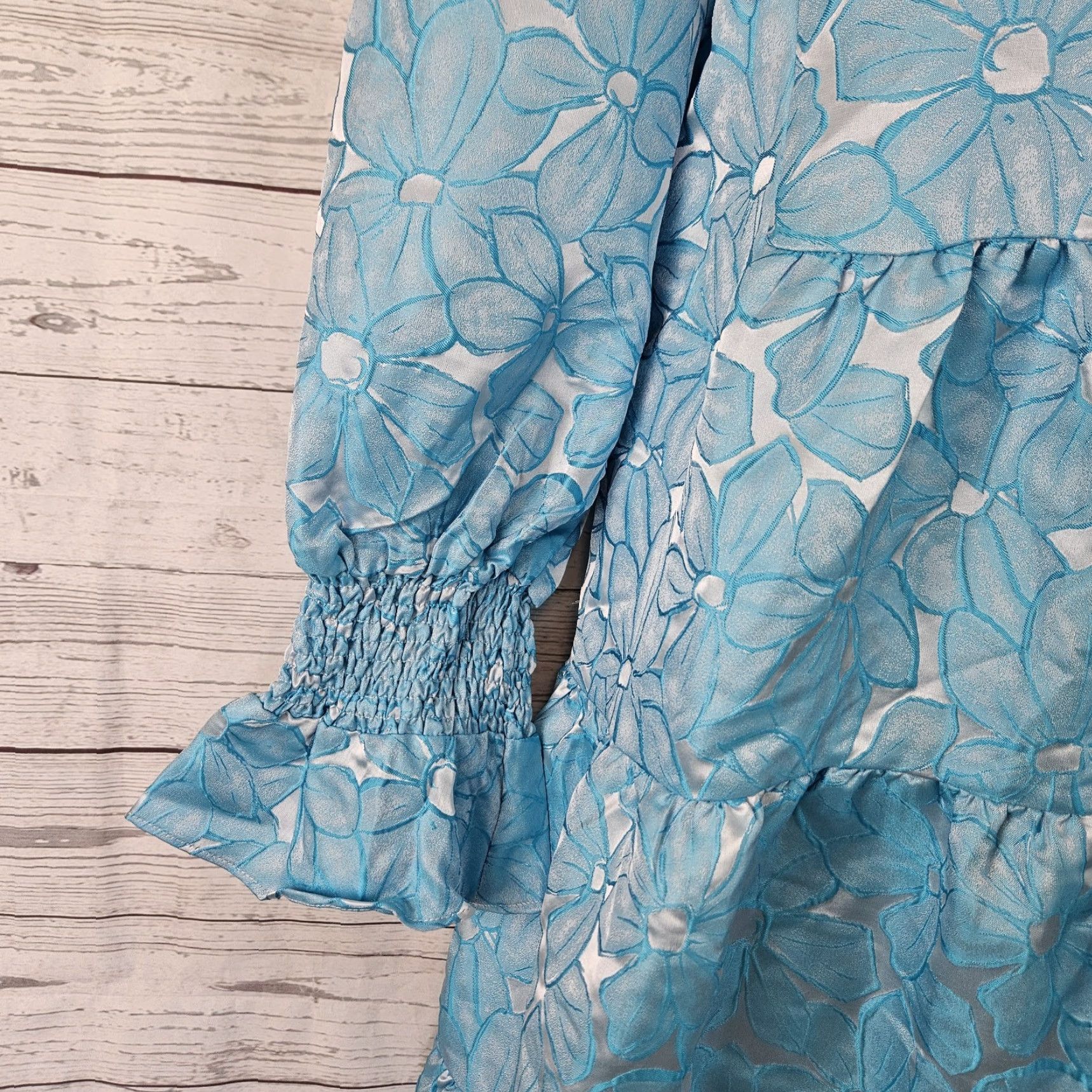 Vintage Pomander Place Dress Womens Kenzo Blue Daisy Jacquard Sz XL Size XL / US 12-14 / IT 48-50 - 3 Thumbnail