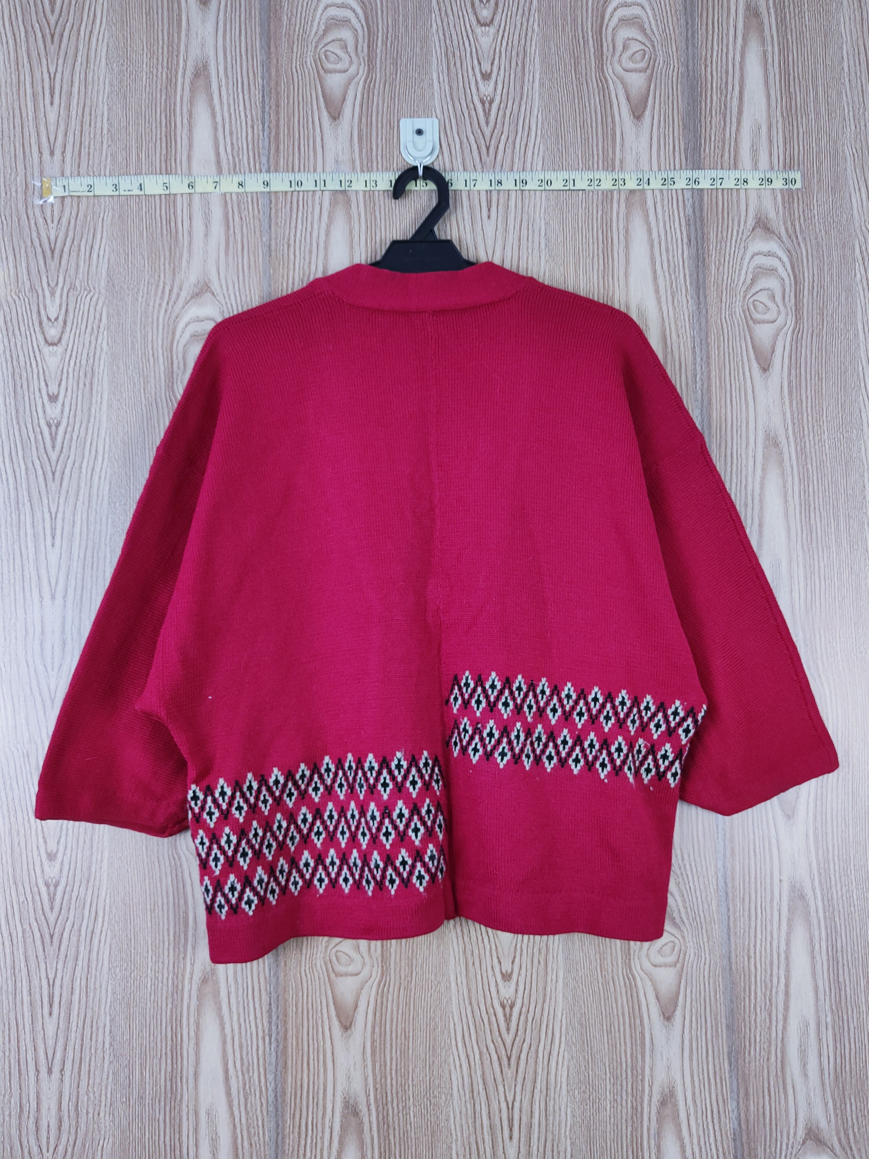 Japanese Brand Japan Dark Pink Knitwear Short Kimono cardigan #W751 Size L / US 10 / IT 46 - 8 Thumbnail