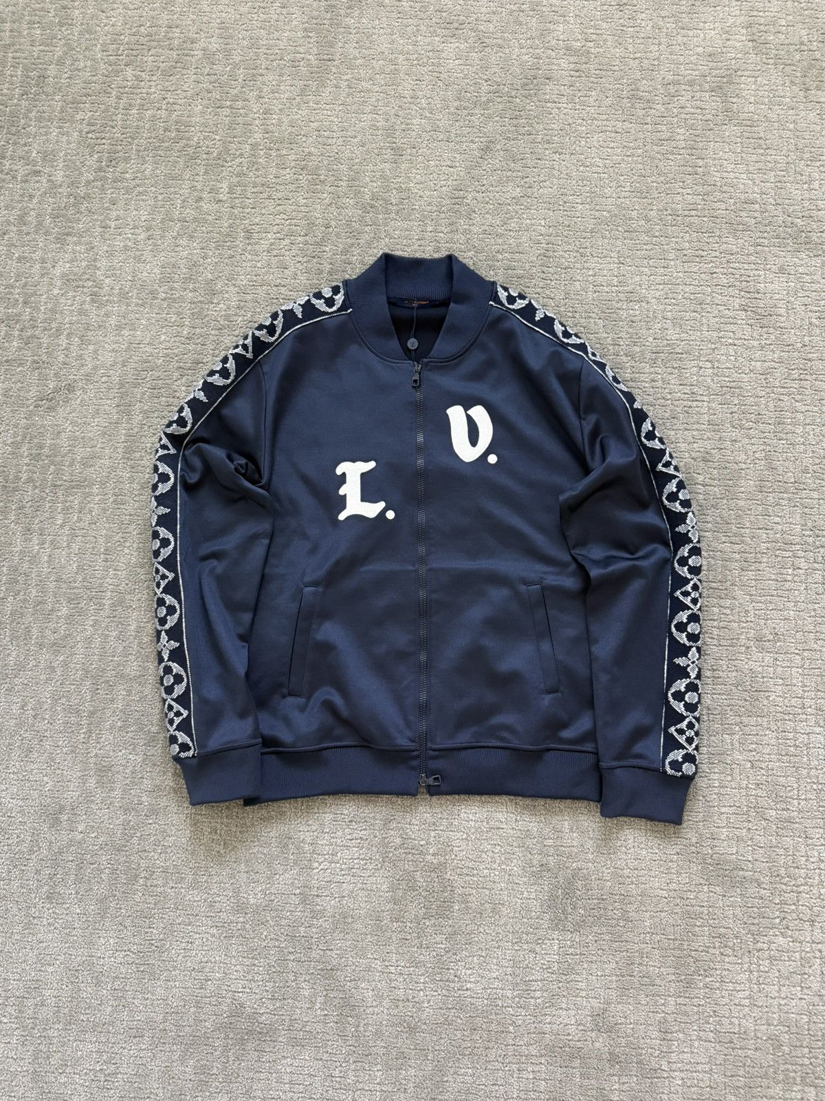 Louis Vuitton LV MONOGRAM TRACK JACKET NAVY Size US XL / EU 56 / 4 - 1 Thumbnail