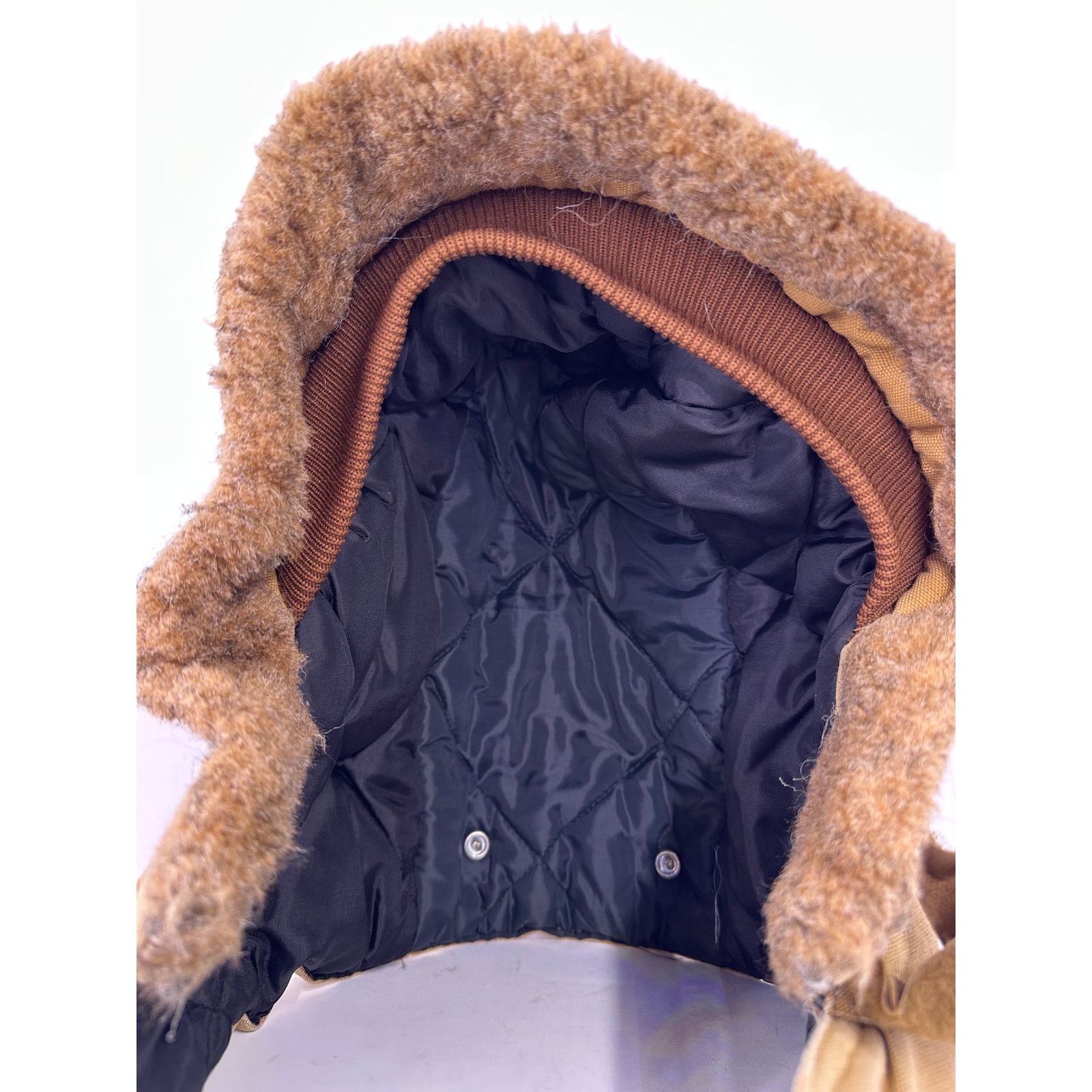 Carhartt Vintage Carhartt Hood Brown Quilt Lined Faux Fur Snap Size ONE SIZE - 4 Thumbnail