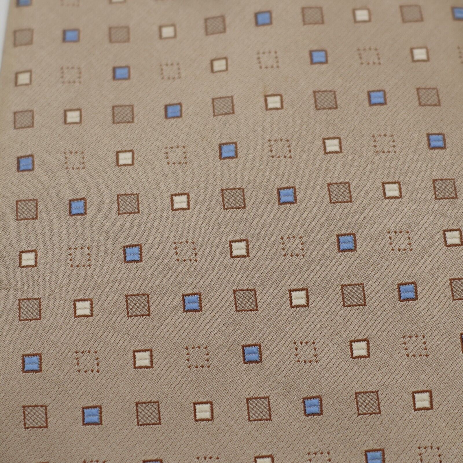 Apt. 9 Apt. 9 Tan Blue Geometric Print Silk Tie Size ONE SIZE - 2 Thumbnail