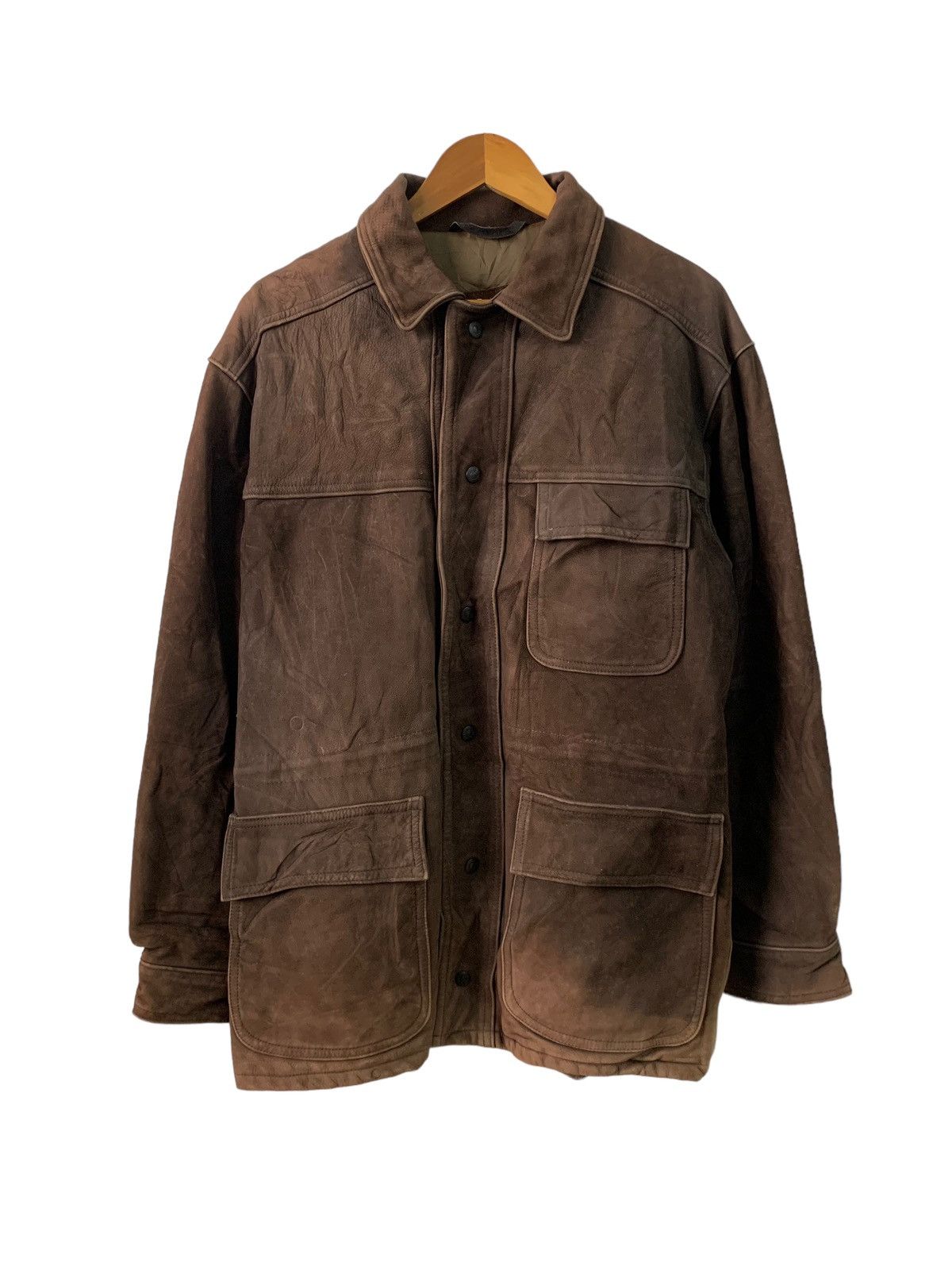 Genuine Leather 🔥VTG SCHOTT NYC LEATHER JACKET 3 POCKETS FLAPS Size US L / EU 52-54 / 3 - 1 Thumbnail
