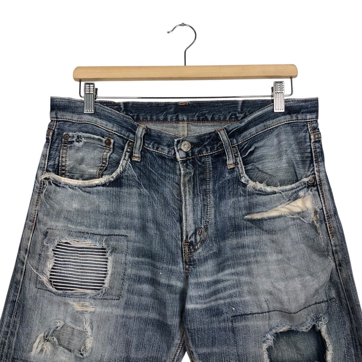 Japanese Brand 📌Rebel Vintage Denim Jeans Distressed Style Edwin Japan Size US 32 / EU 48 - 4 Thumbnail