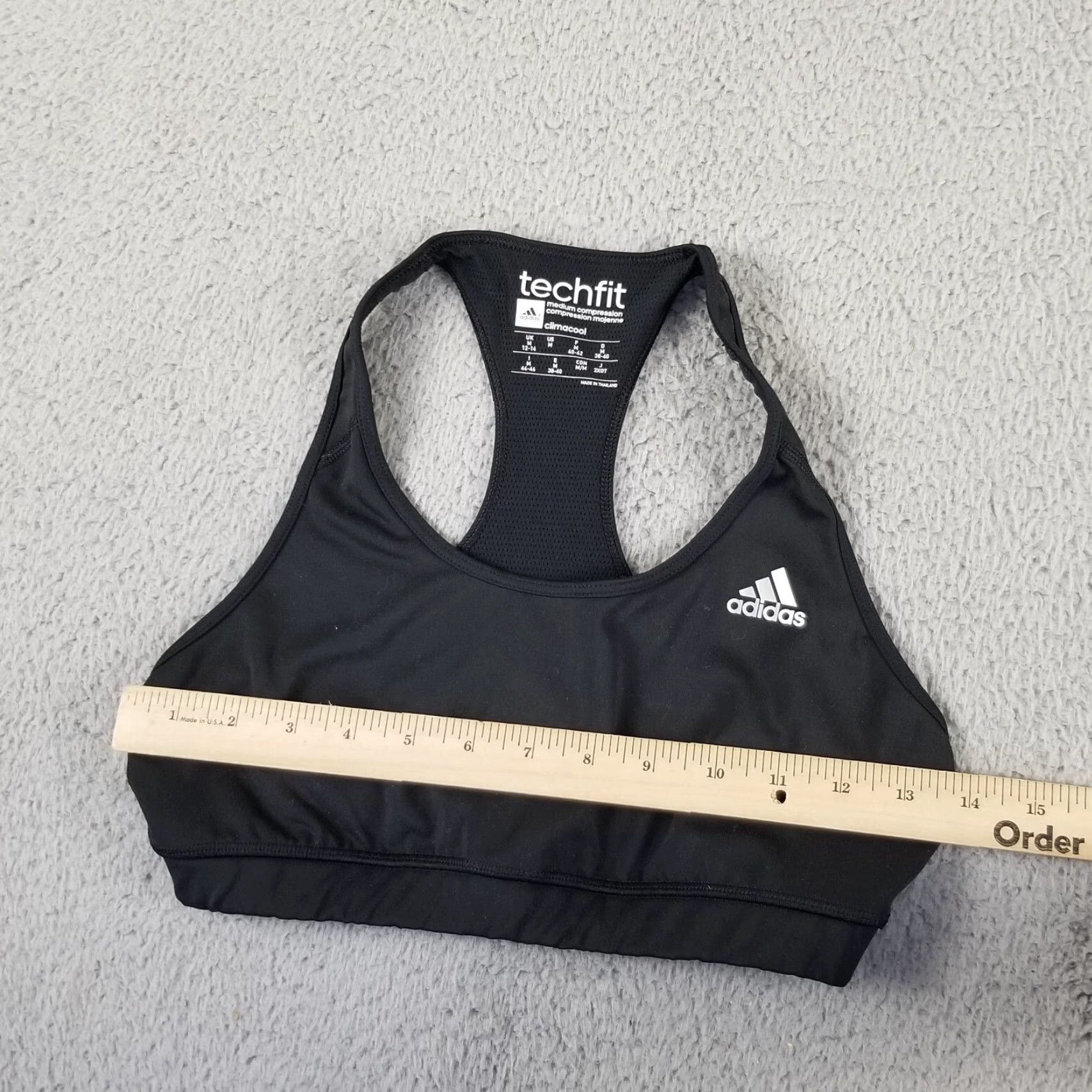 Adidas VINTAGE adidas TechFit Sports Bra Women Medium Black Activewear 90s Size ONE SIZE - 4 Thumbnail