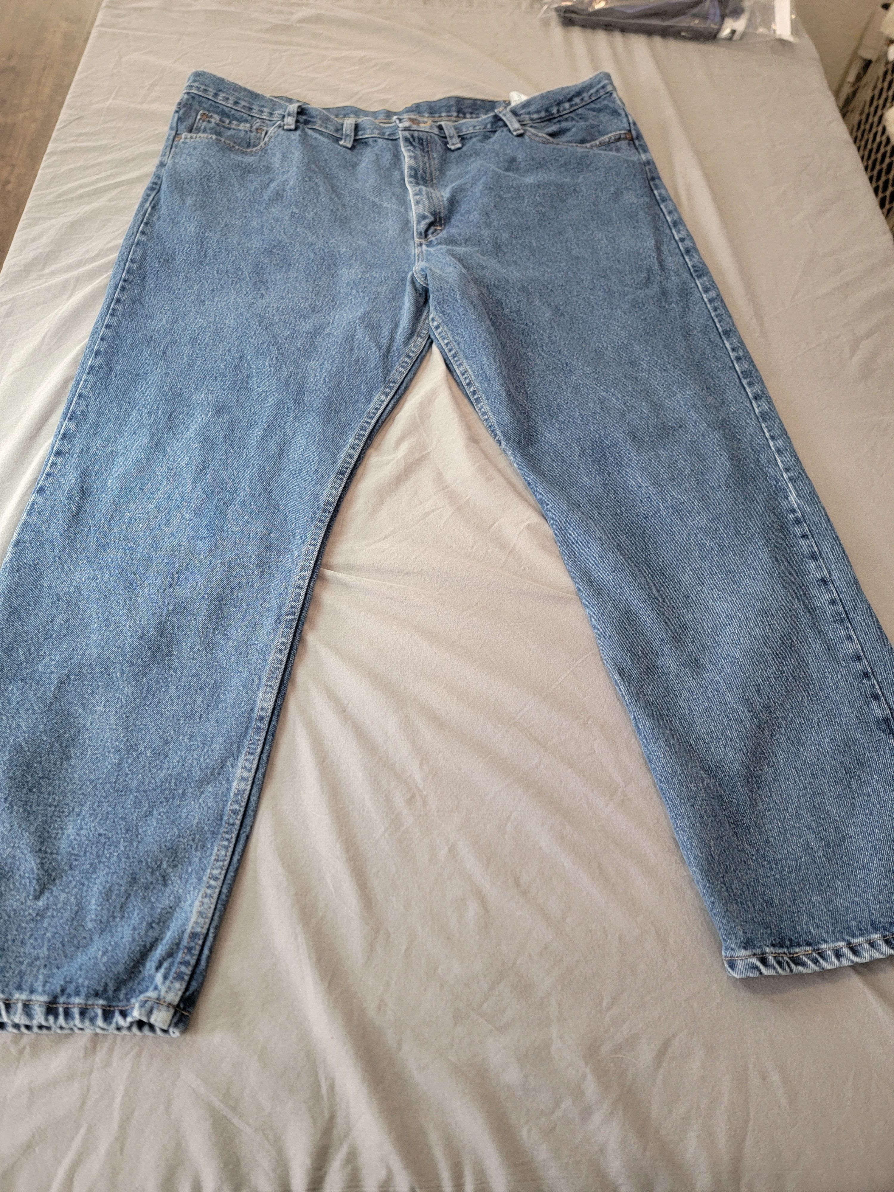 Other Wrangler Jeans Mens 48x32 Blue Denim Relaxed Straight Leg Size US 44 / EU 60 - 7 Thumbnail