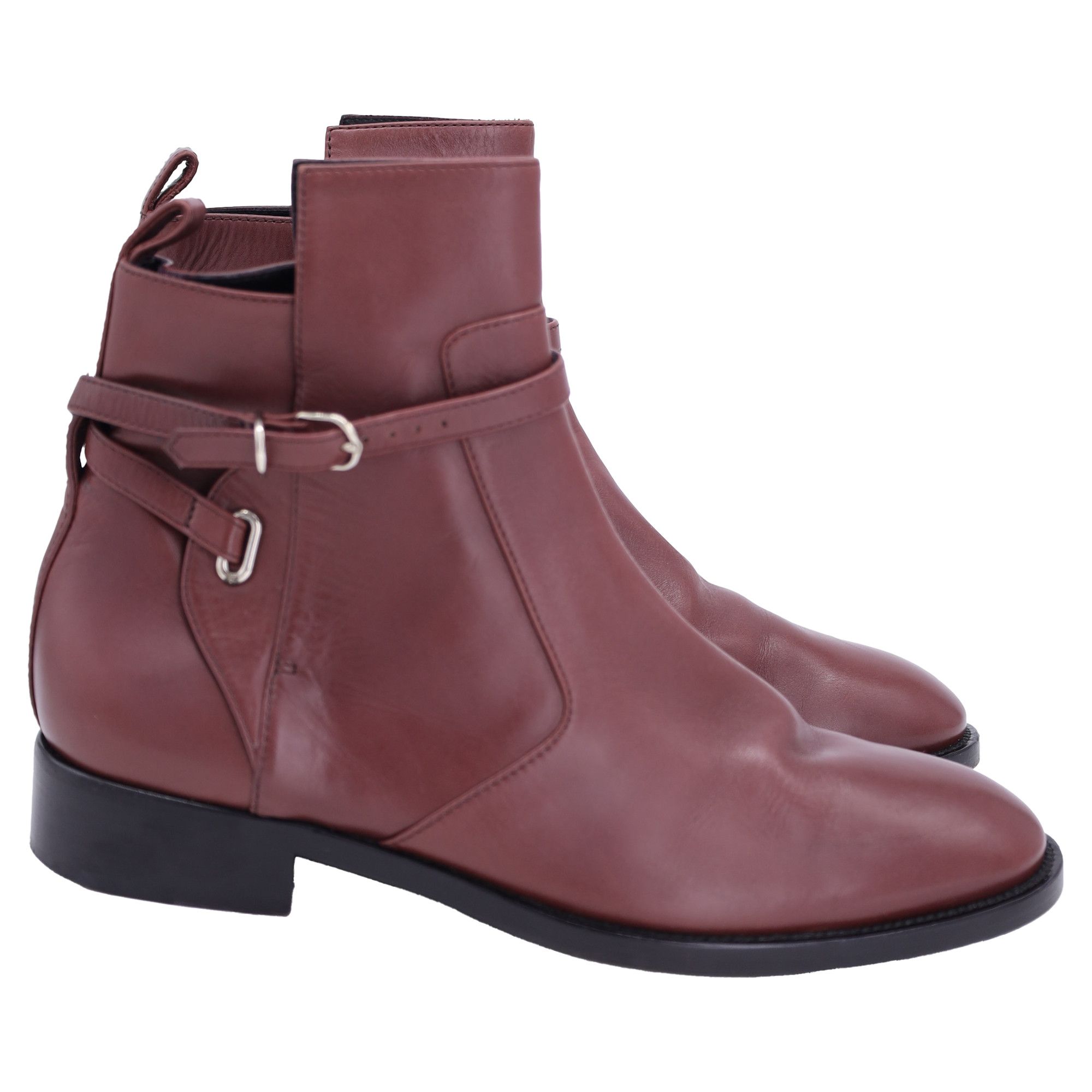 Balenciaga Balenciaga Flat Ankle with Belt Detail Boots in Brown Leathe Size US 8 / IT 38 - 1 Thumbnail