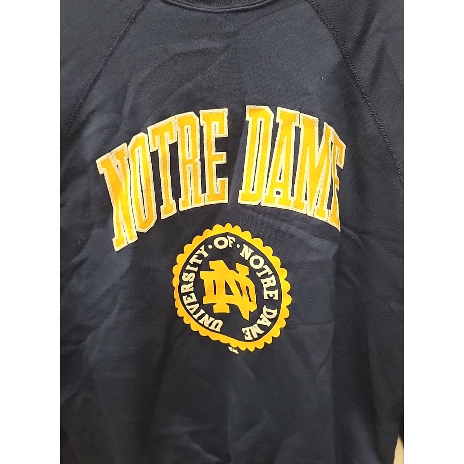 Tultex VINTAGE Tultex Notre Dame Fighting Irish Crewneck Sweatshirt XL Navy Graphic Print Mens Sweatshirt Size US XL / EU 56 / 4 - 2 Thumbnail