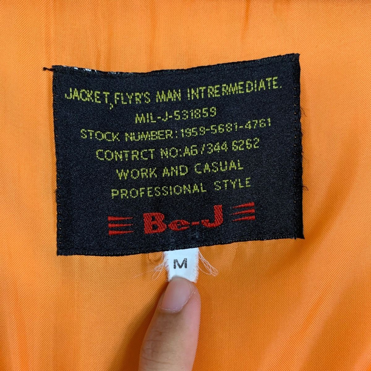 Vintage BE-J Work and Casual Trashed Bomber Jacket #2480-C111 Size US M / EU 48-50 / 2 - 15 Thumbnail