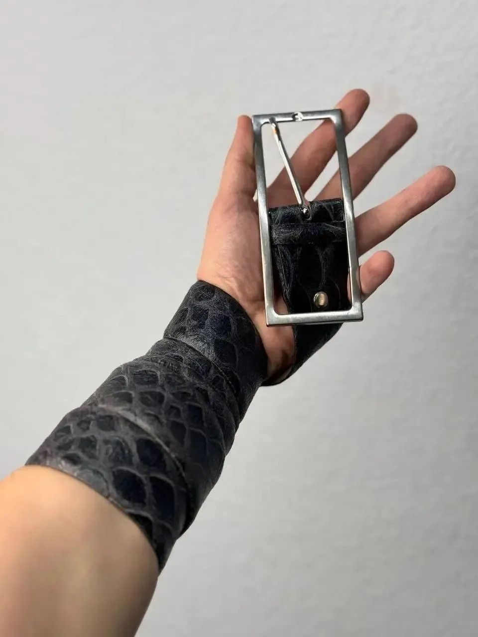 Other Vintage Python Gothic Leather Belt – Rick Owens Inspired Size ONE SIZE - 1 Thumbnail