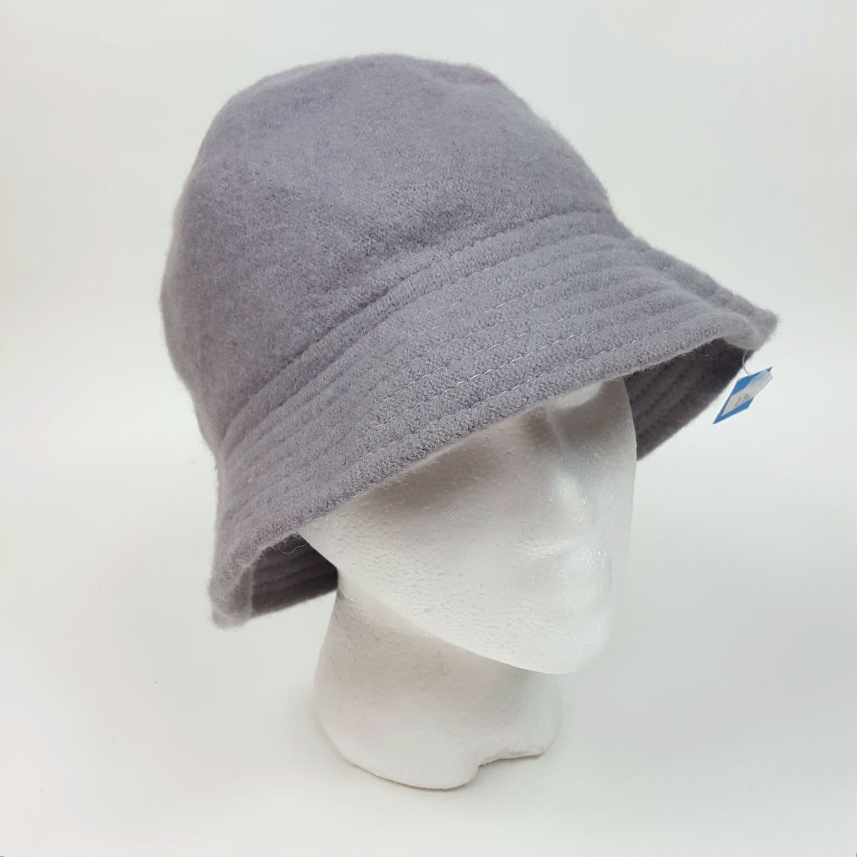 FELT VINTAGE HaT Wool Felt Bucket Hat Womens M Gray Winter Crusher Hat 80s 90s Retro Snow Casual Cap Size ONE SIZE - 2 Thumbnail