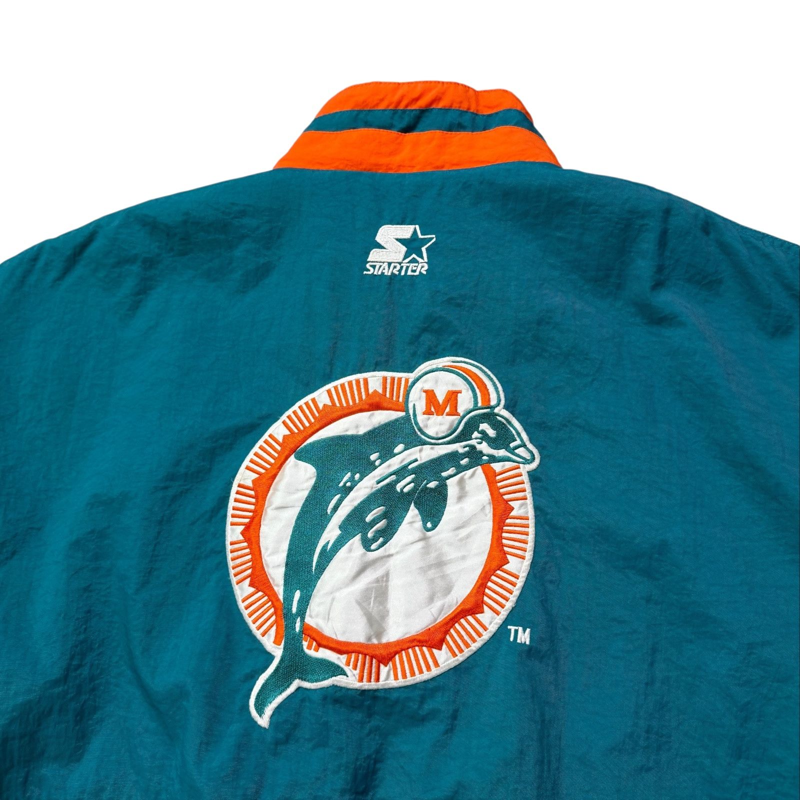 NFL VTG 90s MIAMI DOLPHINS STARTER PUFFER JACKET STAR SLEEVES Size US XL / EU 56 / 4 - 5 Thumbnail