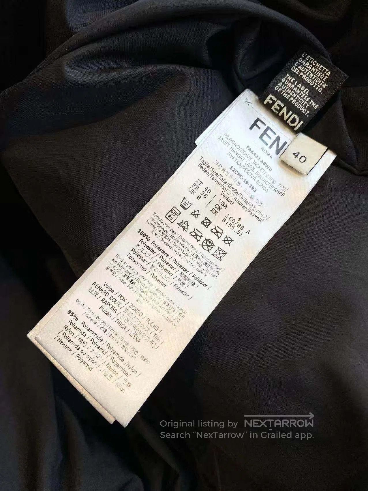 Fendi Fendi Letter Logo sleeve badge black down jacket| Size XS / US 0-2 / IT 36-38 - 5 Thumbnail