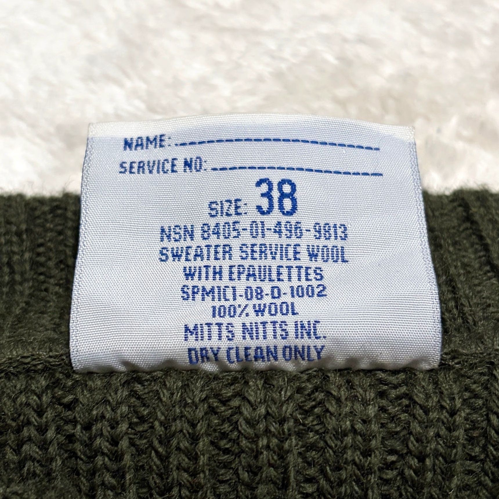 Commando VINTAGE DSPC Sweater Mens 38 Small Green 100% Wool Service Valor US Military Commando Size US S / EU 44-46 / 1 - 4 Thumbnail