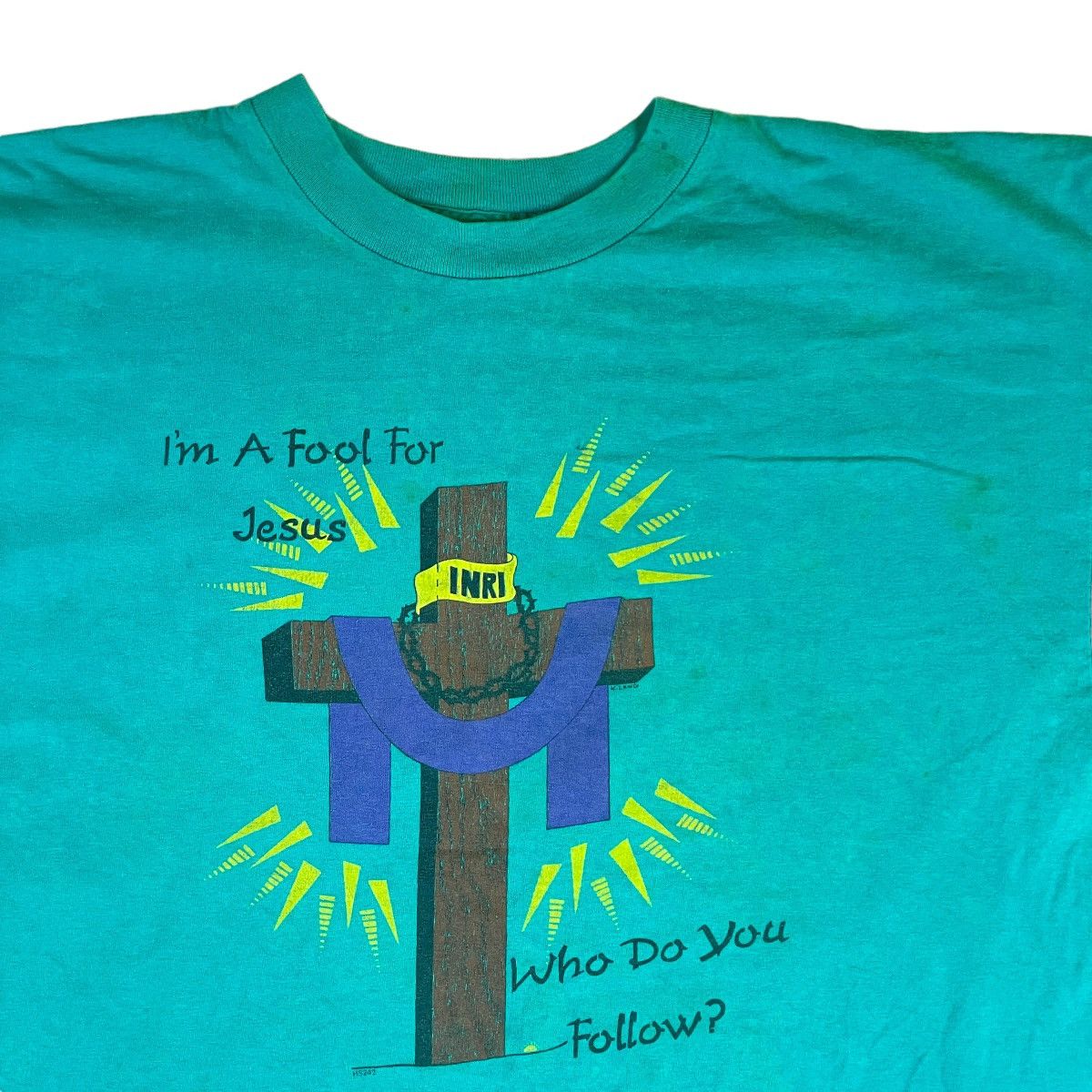 Vintage Vintage 80 I'm A Fool For Jesus Religious Tee Size US XL / EU 56 / 4 - 4 Thumbnail