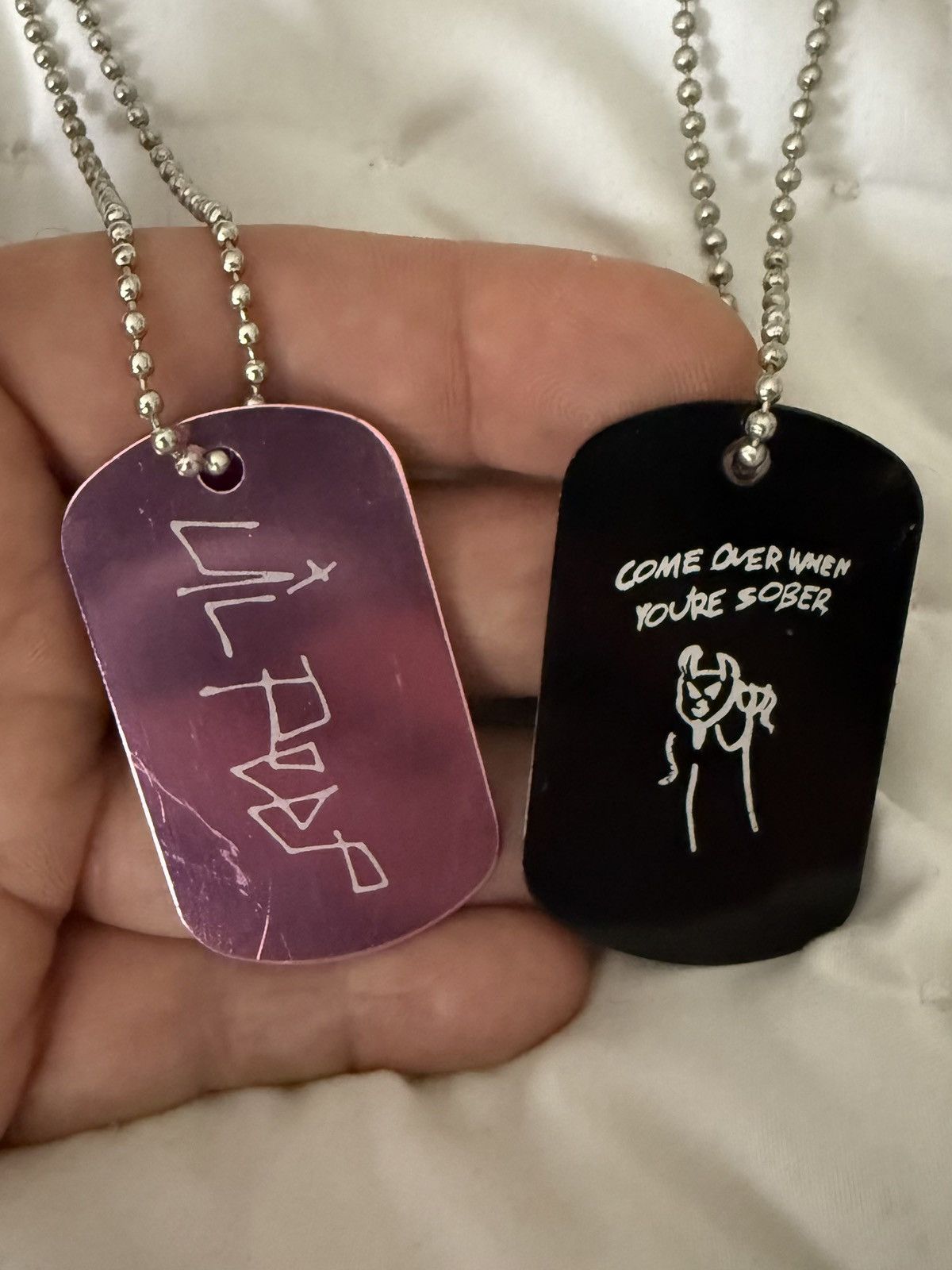 GOTHBOICLIQUE × Lil Peep Lil Peep Come Over When You’re Sober Dog Tags Size ONE SIZE - 4 Thumbnail
