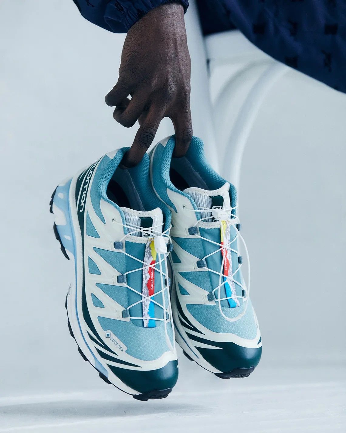 image of Kith X Salomon Xt-6 Gore-Tex Vanilla Ice Blue Shoes, Men's (Size 9)