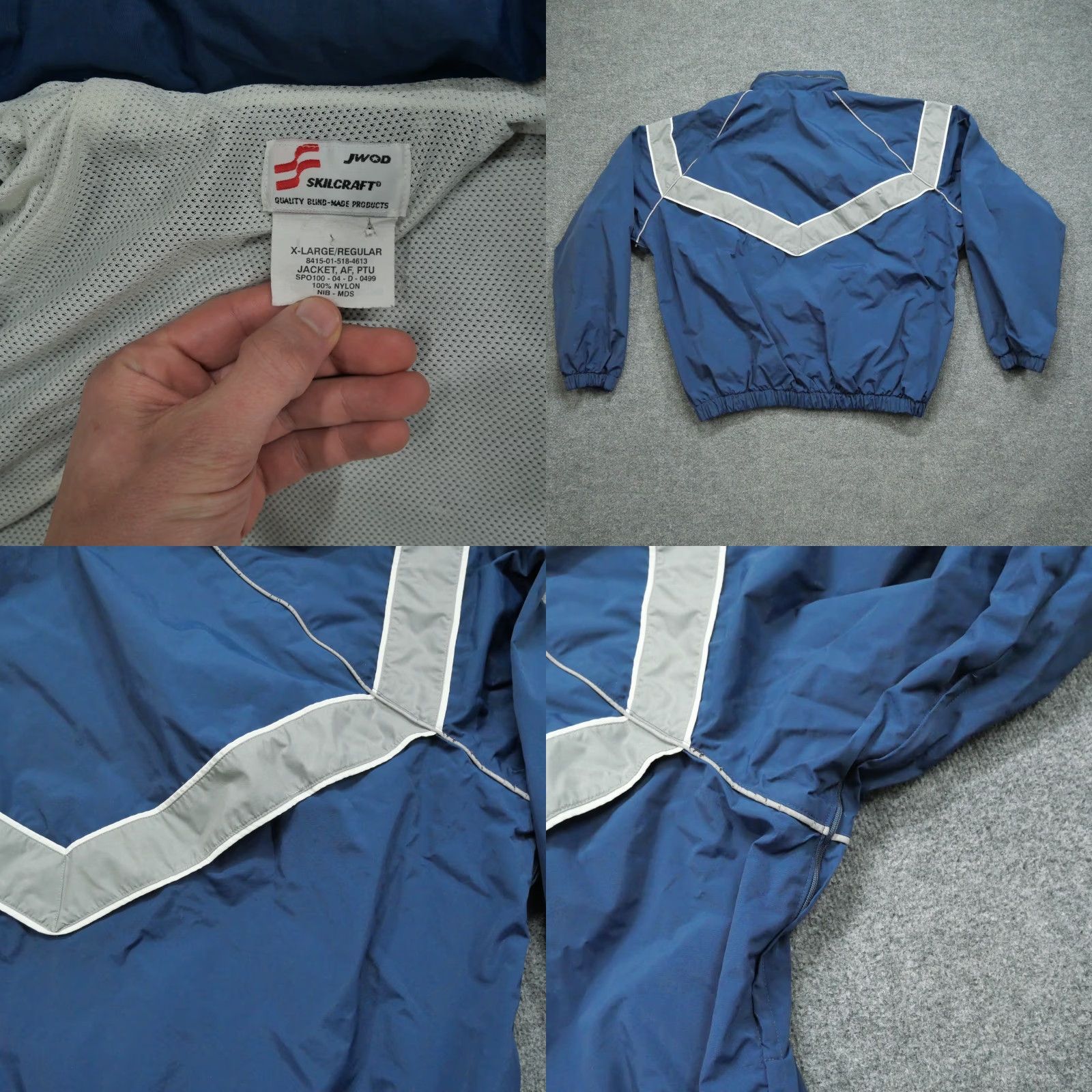 Vintage VINTAGE SKILCRAFT US Air Force Jacket Mens XL Blue Windbreaker Full Zip Hooded Y2K Size US XL / EU 56 / 4 - 8 Thumbnail