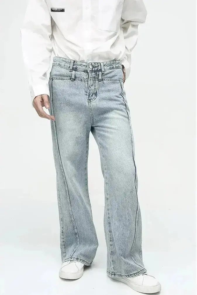 Japanese Brand Streetwear Wide Leg Baggy Vintage Washed Jeans pants y2k Size US 34 / EU 50 - 4 Thumbnail
