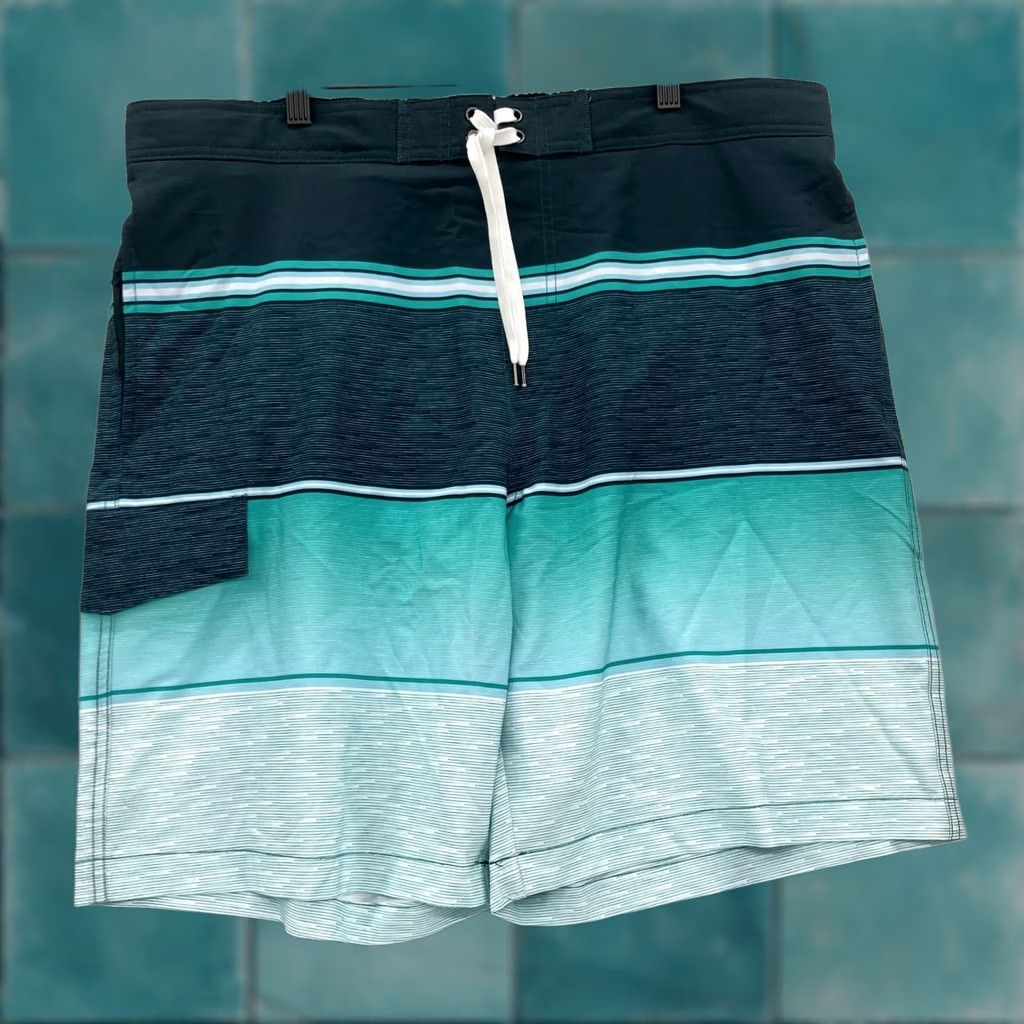 Vintage Sonoma Flexwear Board Shorts Mens XL Blue Striped Drawstring Swimming Surf Size US 36 / EU 52 - 1 Thumbnail