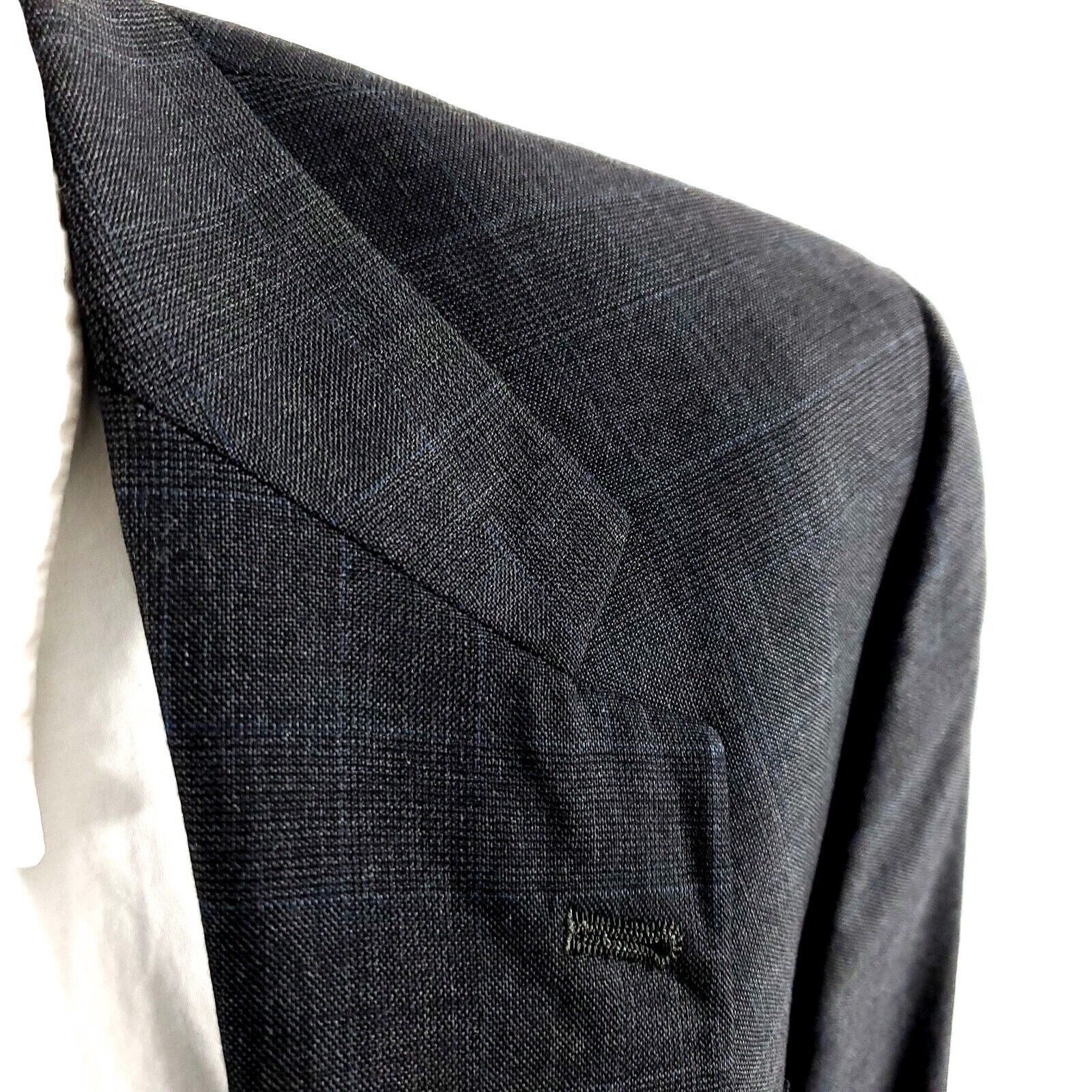 Hart Schaffner Marx Hart Schaffner Marx Wool 2 Button 2 Piece Suit 40R Gray Chec Size 40R - 2 Thumbnail