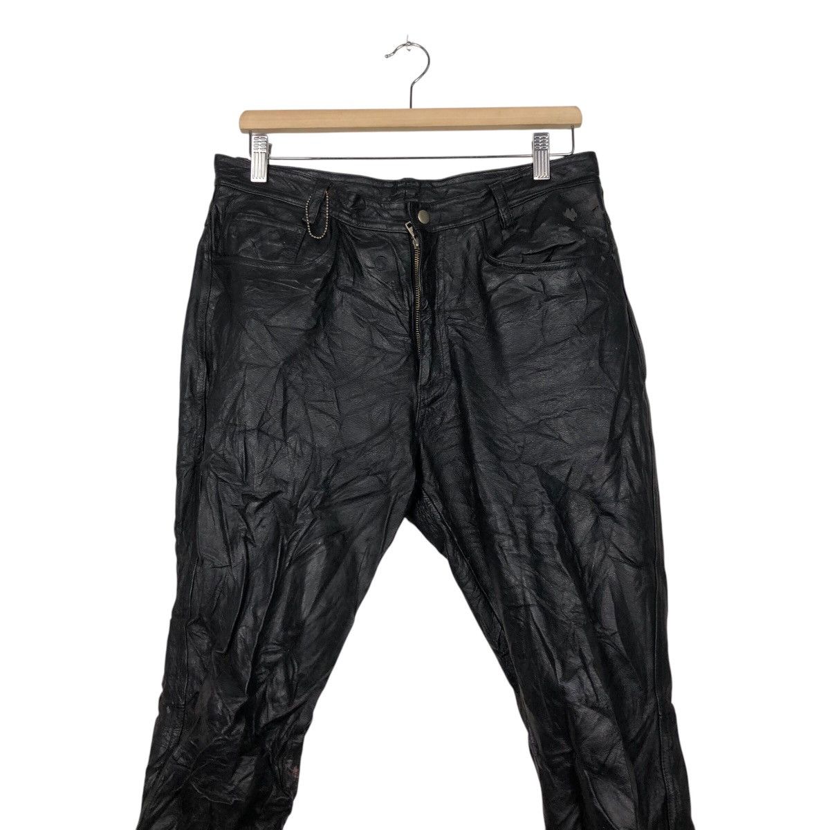 Japanese Brand Vintage Genuine Leather Pants Union Made C'emen IsseyMiyake Size US 34 / EU 50 - 5 Thumbnail