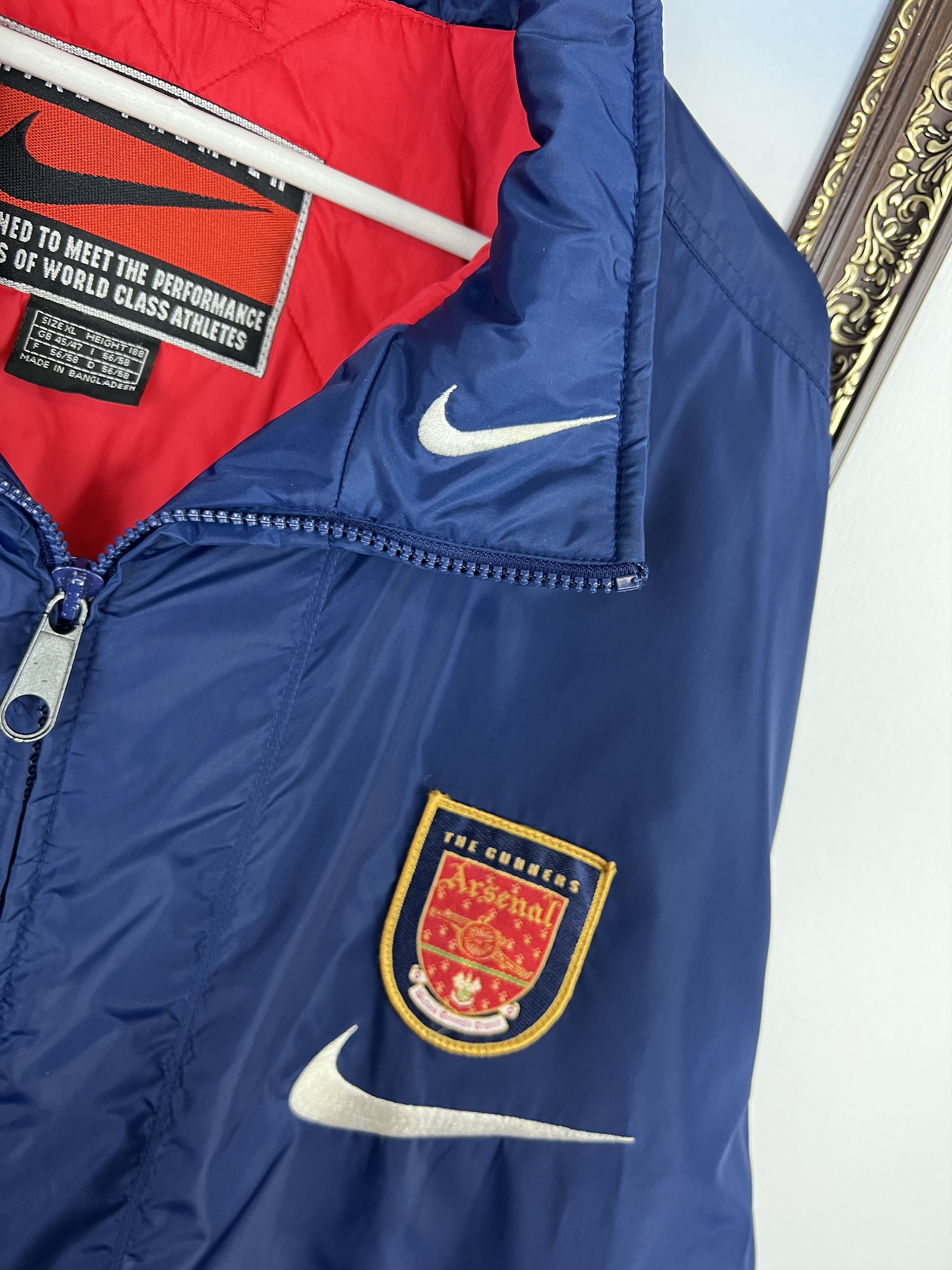 Nike Vintage 90's Nike Arsenal Football Jacket Soccer Bomber Size US XL / EU 56 / 4 - 4 Thumbnail