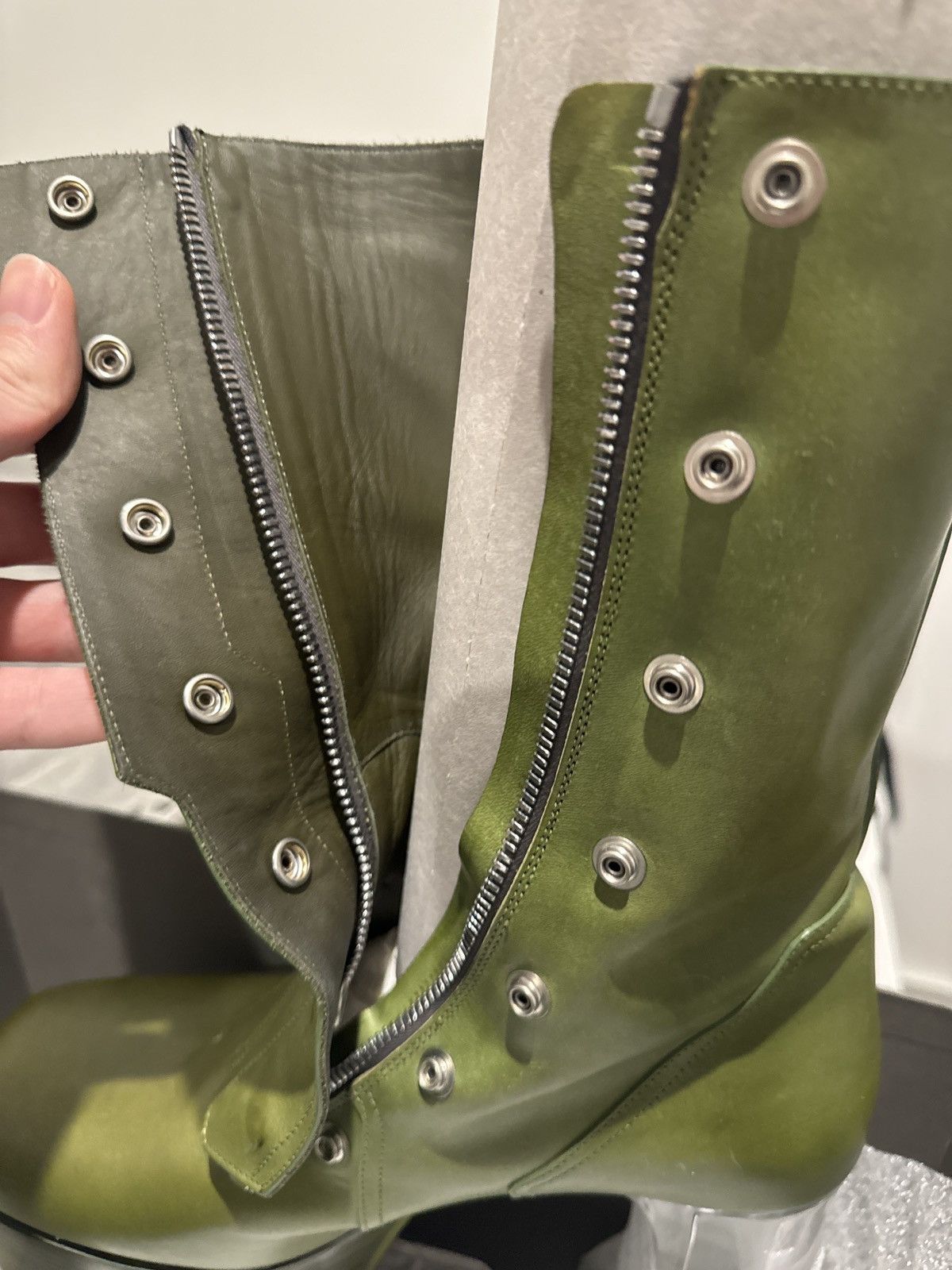 image of Rick Owens Grinch Kiss Heel Shoes in Green, Men's (Size 9)