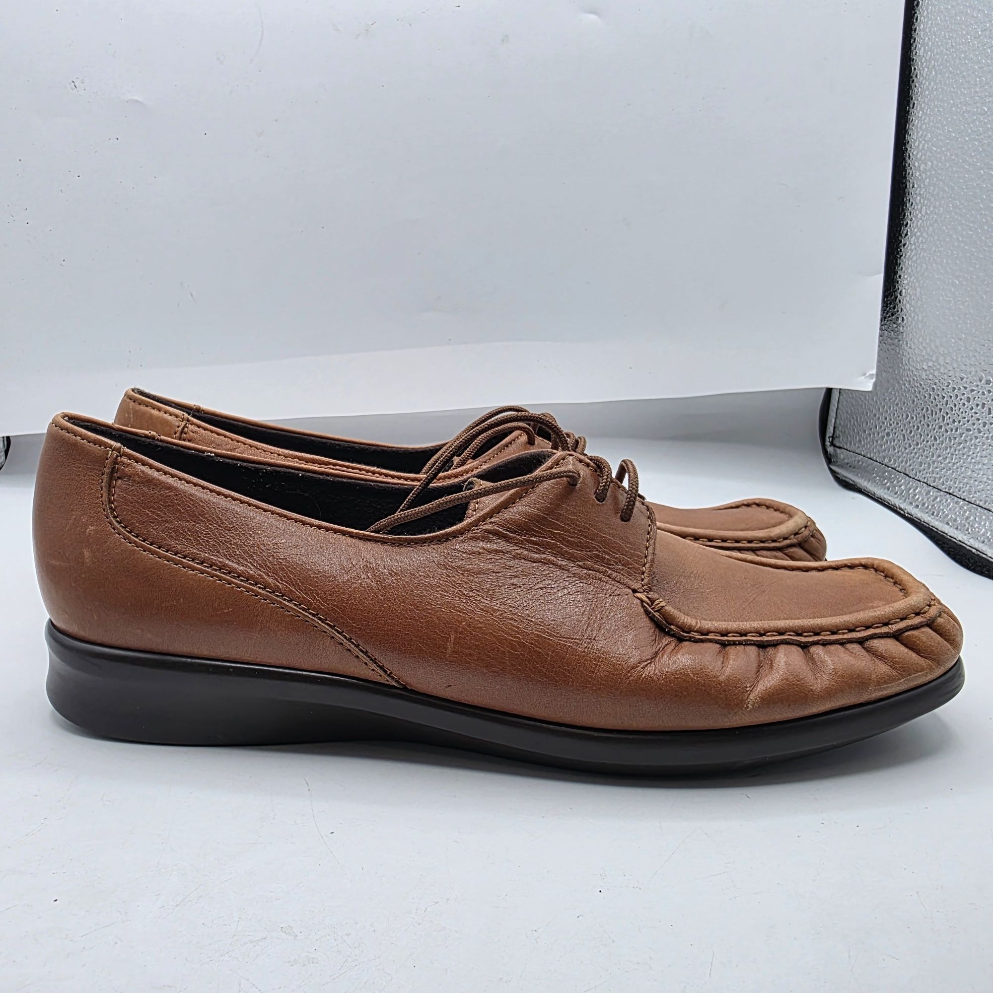 SAS SAS Petra Womens 9.5 Brown Leather Comfort Shoes Casual Loaf Size US 9.5 / IT 39.5 - 11 Thumbnail