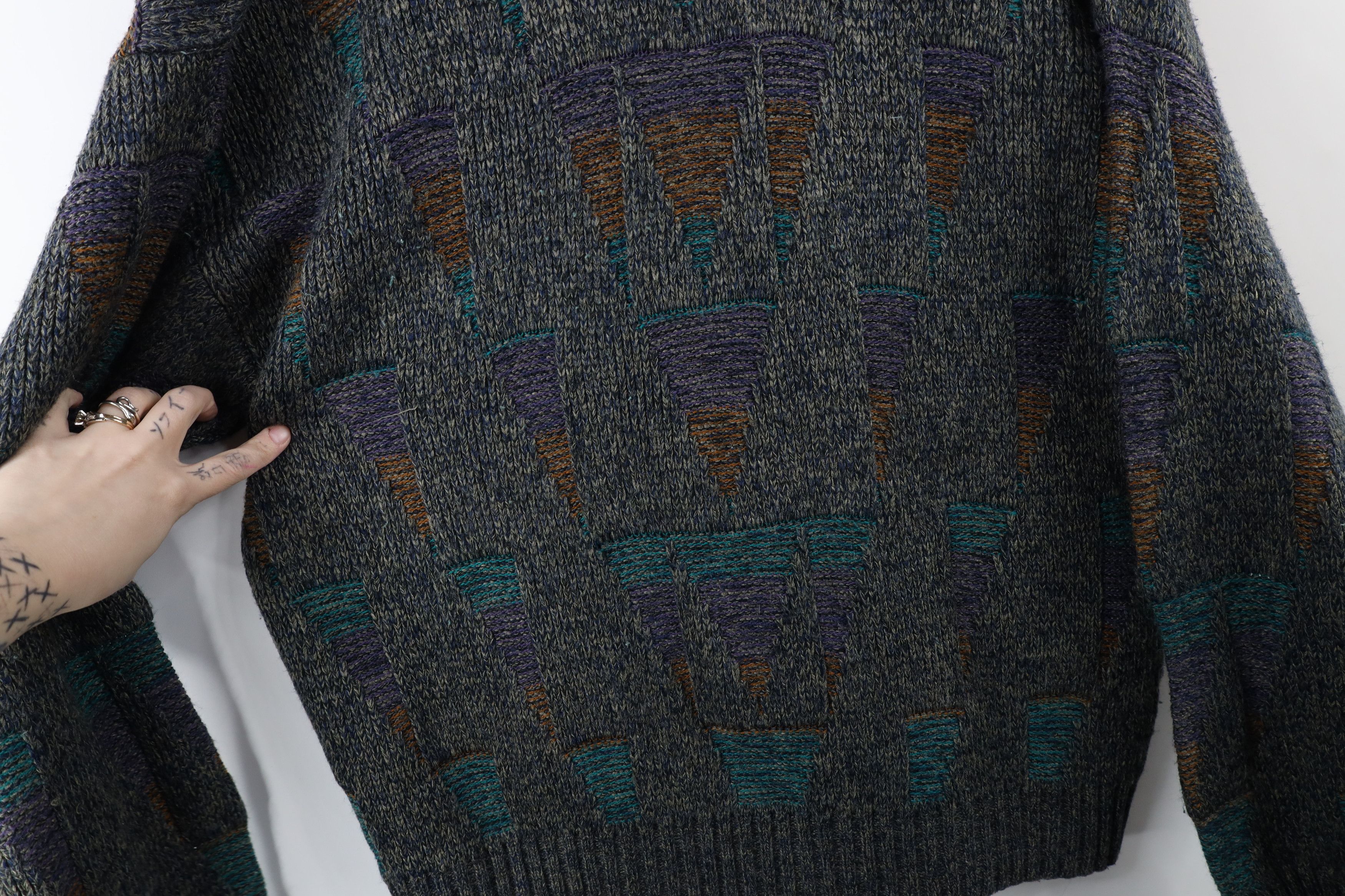 Vintage Vintage 90s Coogi Style Diamond Ribbed Knit Dad Sweater USA Size US L / EU 52-54 / 3 - 5 Thumbnail