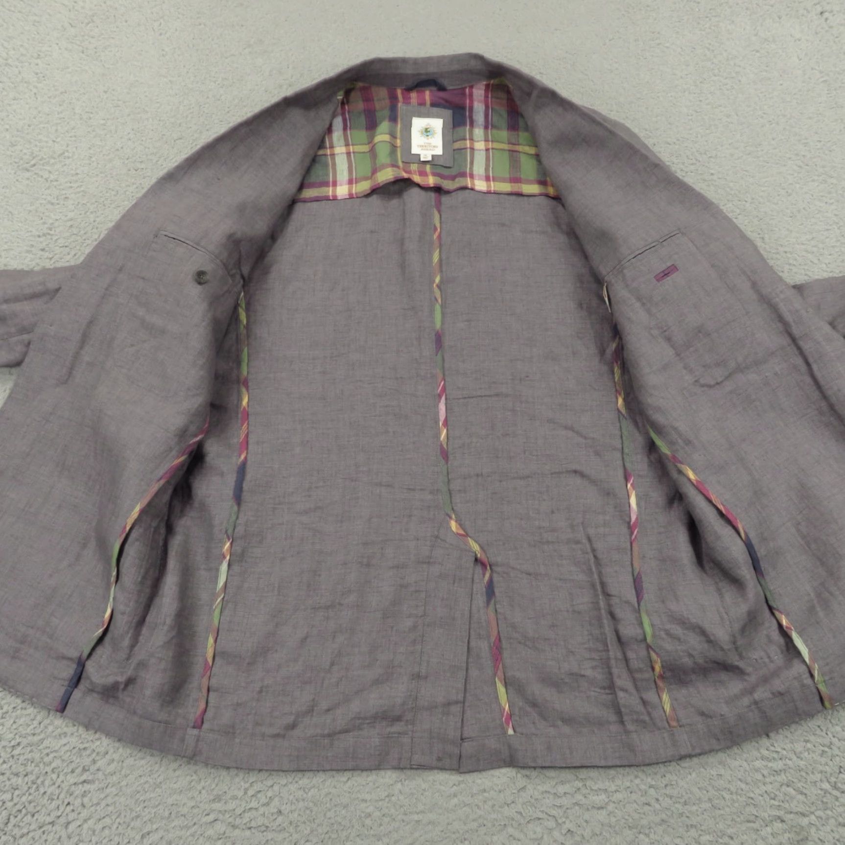 The Territory Ahead Territory Ahead Linen Blazer Mens 42R Medium Blue Solid Summer Size 40R - 7 Thumbnail