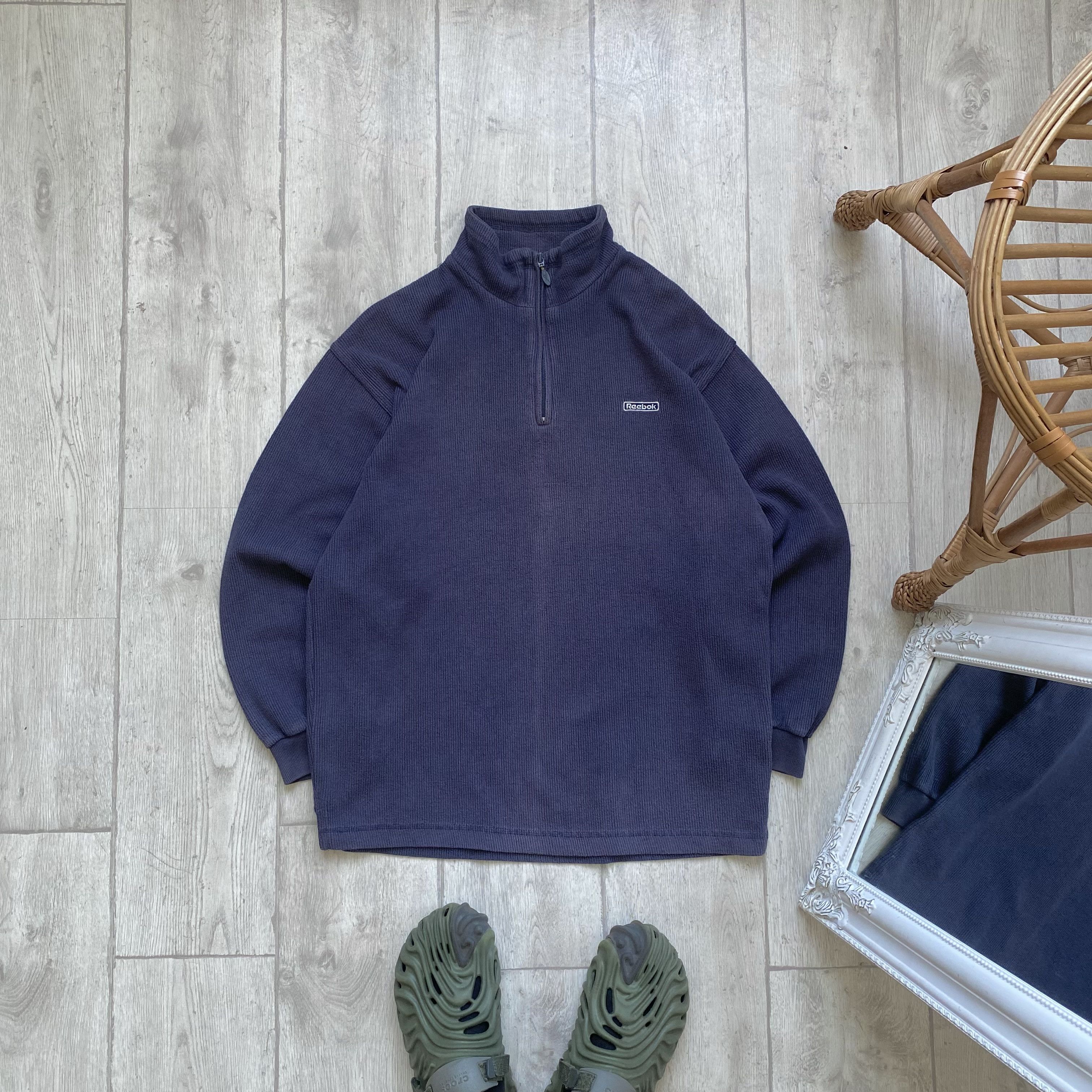 Reebok Vintage 90s Reebok sweatshirt Sun Faded 1/3 zip pullover Size US S / EU 44-46 / 1 - 1 Thumbnail