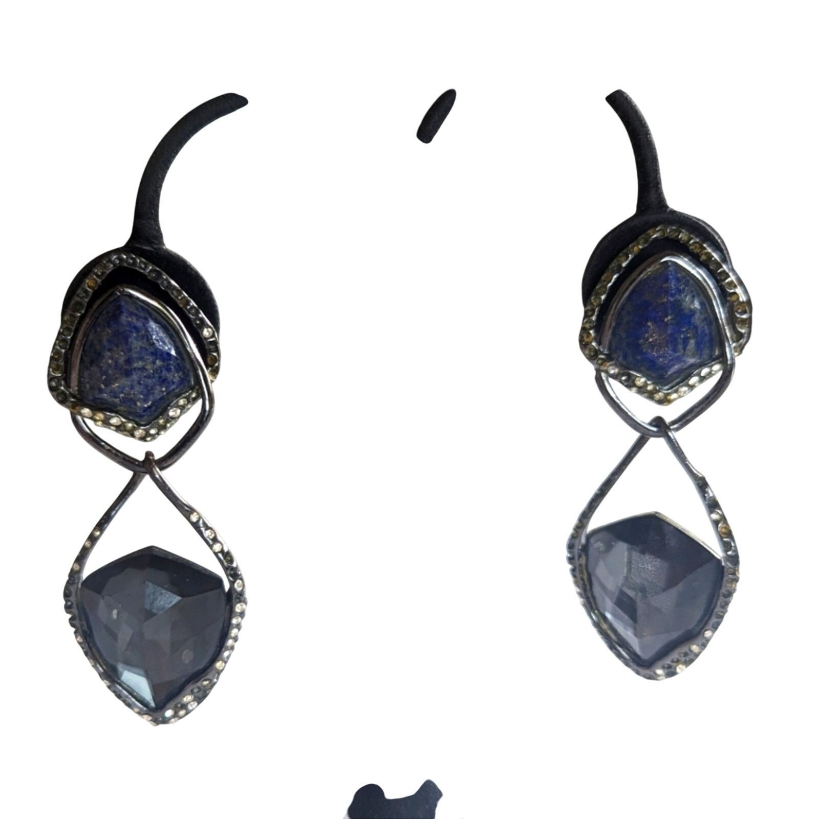 Alexis Bittar Alexis Bittar MCM Gunmetal Semi Precious Stone Drop Earrings Size ONE SIZE - 3 Thumbnail