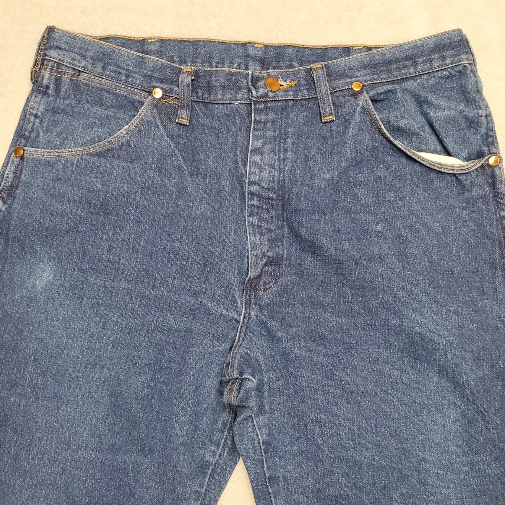 Wrangler Wrangler Jeans Mens 38x30 Blue Denim Rodeo Cowboy Cut 100% Cotton 13MWZ USA Size US 38 / EU 54 - 3 Thumbnail