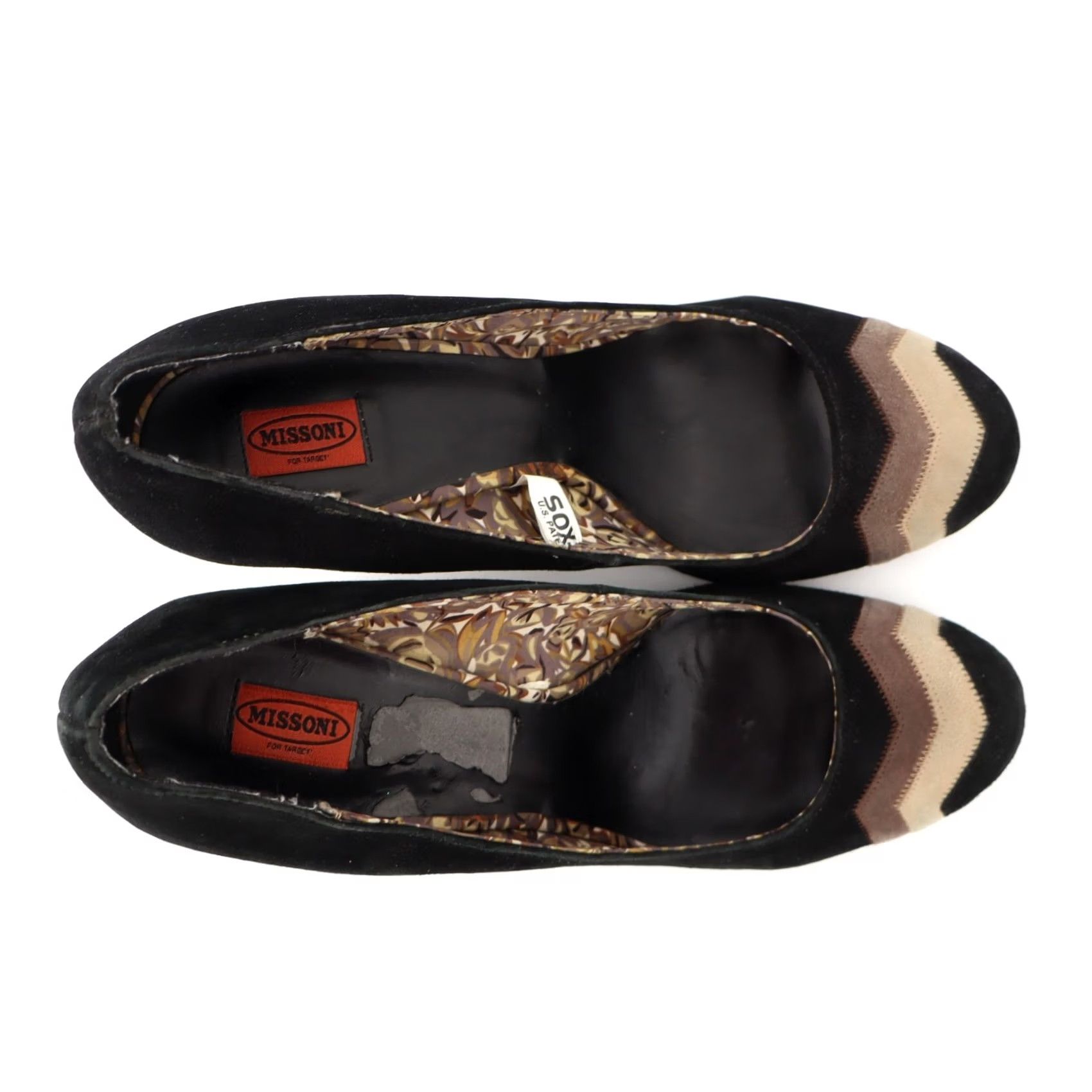 Missoni Missoni xTarget Black Suede Leather Chevron Block High Heel Pumps Sz 9.5 Women Size US 10 / IT 40 - 4 Thumbnail