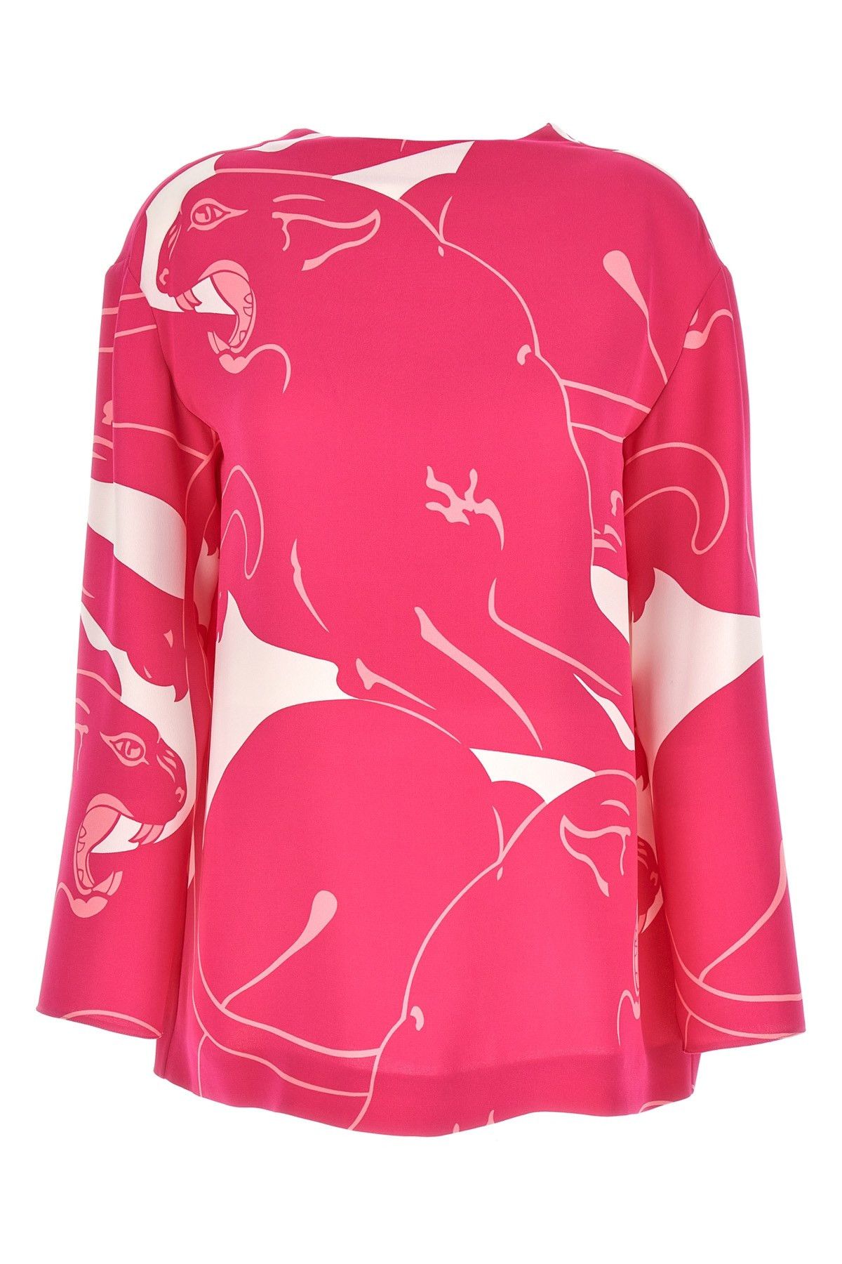 Valentino o1s22i1n0924 Cady Panther Blouse in Fuchsia Size M / US 6-8 / IT 42-44 - 1 Thumbnail