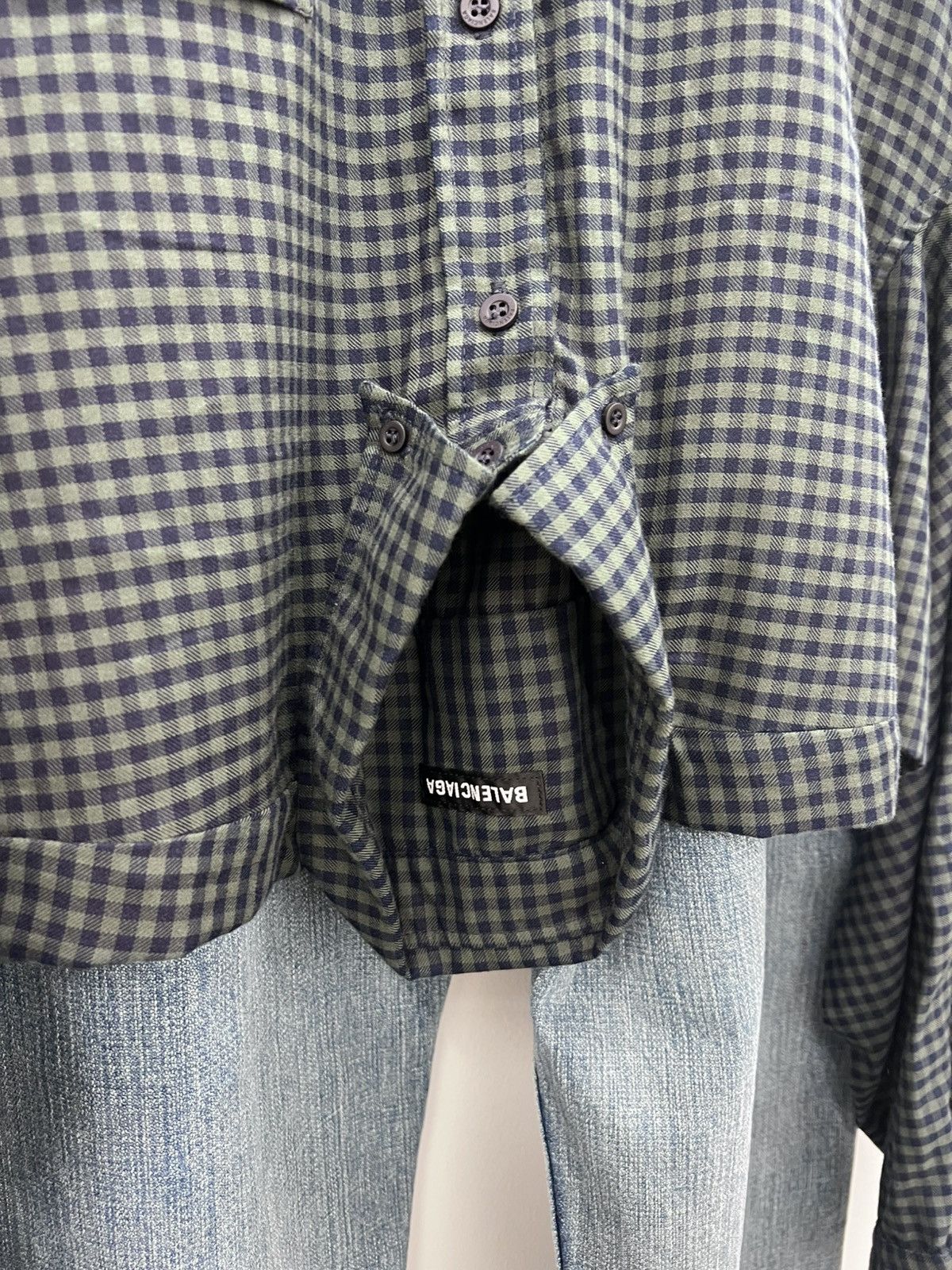 Balenciaga Balenciaga Hybrid Flannel Shirt Jeans Size US 35 - 7 Thumbnail