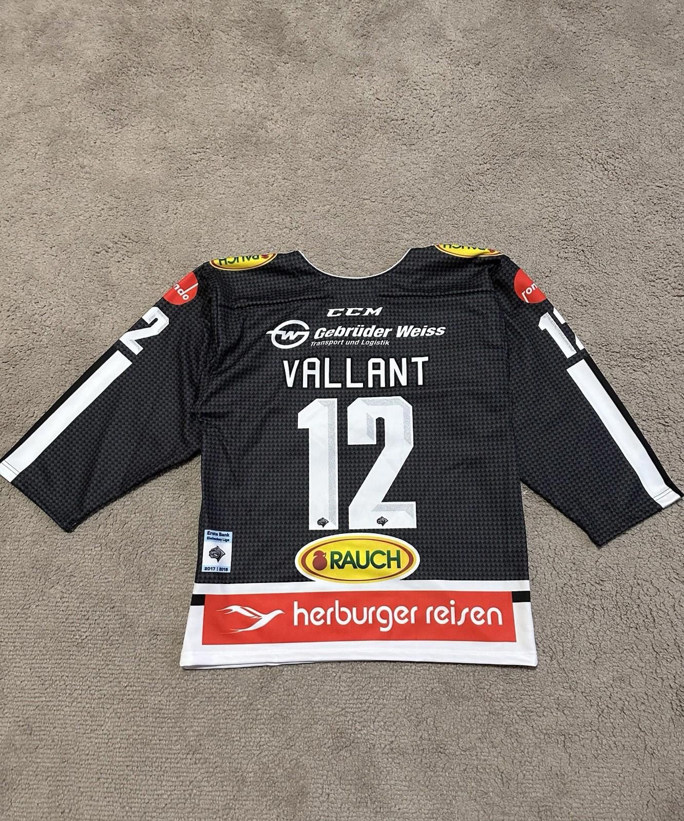 Ccm Dornbirn Bulldogs #12 Vallant 2017/18 Home Ice Hockey Jersey Size US S / EU 44-46 / 1 - 7 Thumbnail