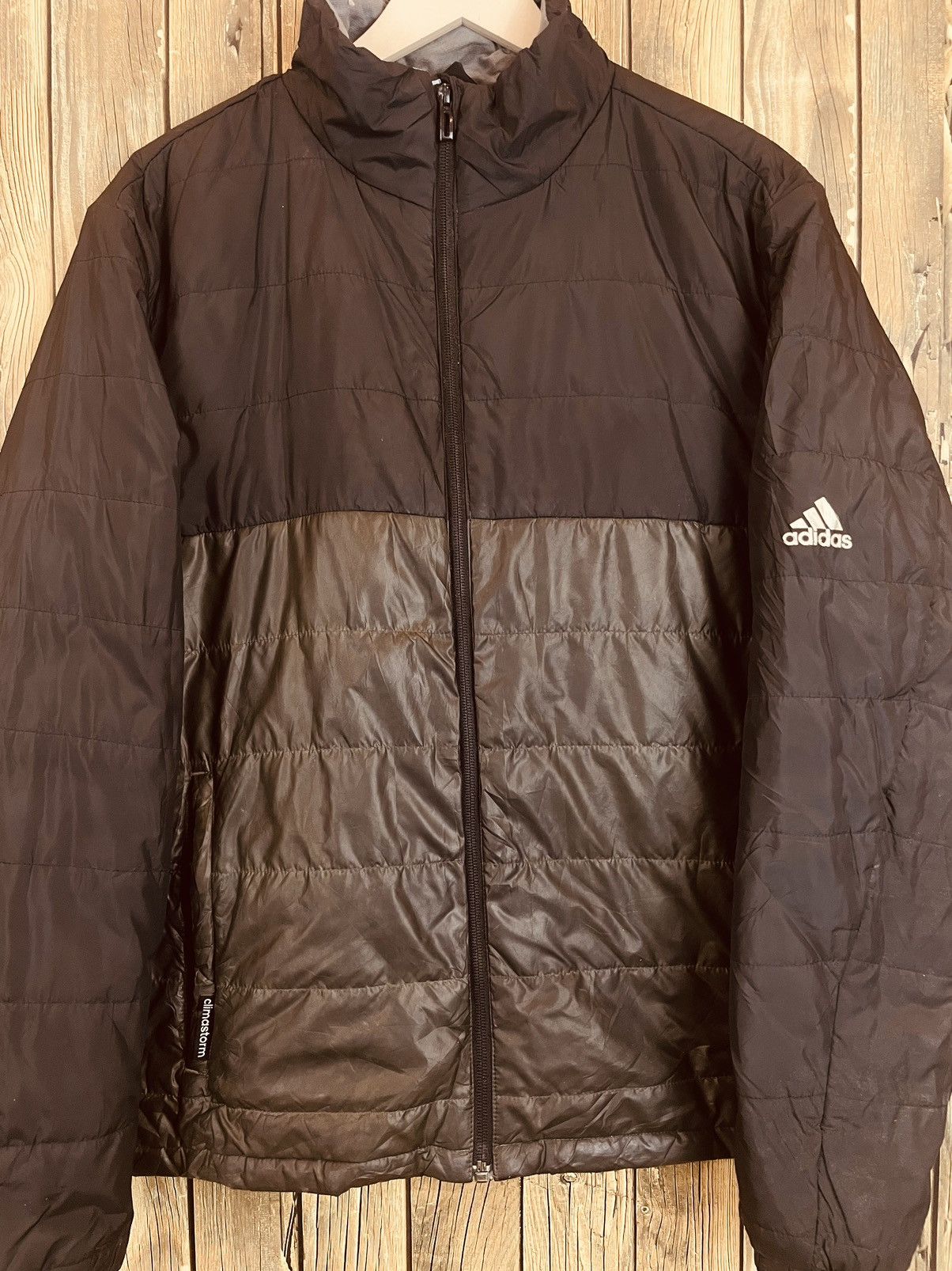 Adidas × Vintage Vintage Adidas Light Puffer Jacket Size US L / EU 52-54 / 3 - 2 Thumbnail