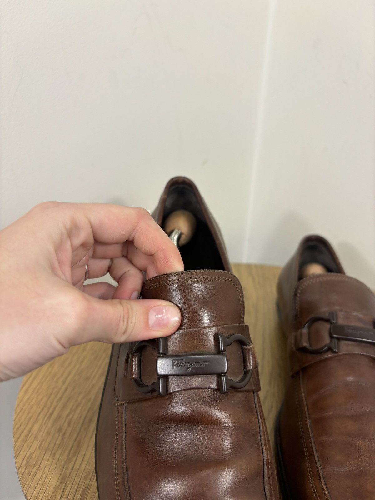 Salvatore Ferragamo Salvatore Ferragamo Men’s Dinamo Gancini Bit Leather Loafers Size US 8.5 / EU 41-42 - 10 Thumbnail