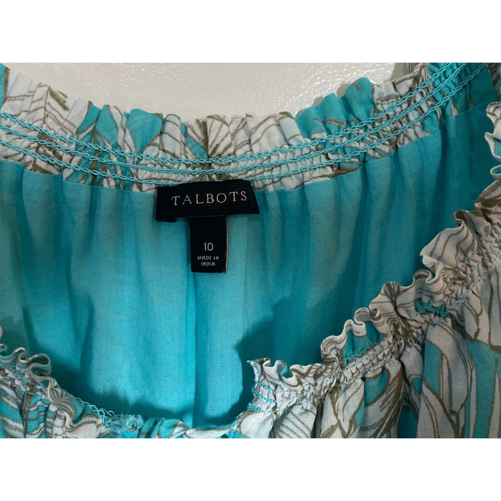 Talbots Talbots Cotton Tropical Short Sleeve Tropical Midi Dress 10 Size L / US 10 / IT 46 - 4 Thumbnail
