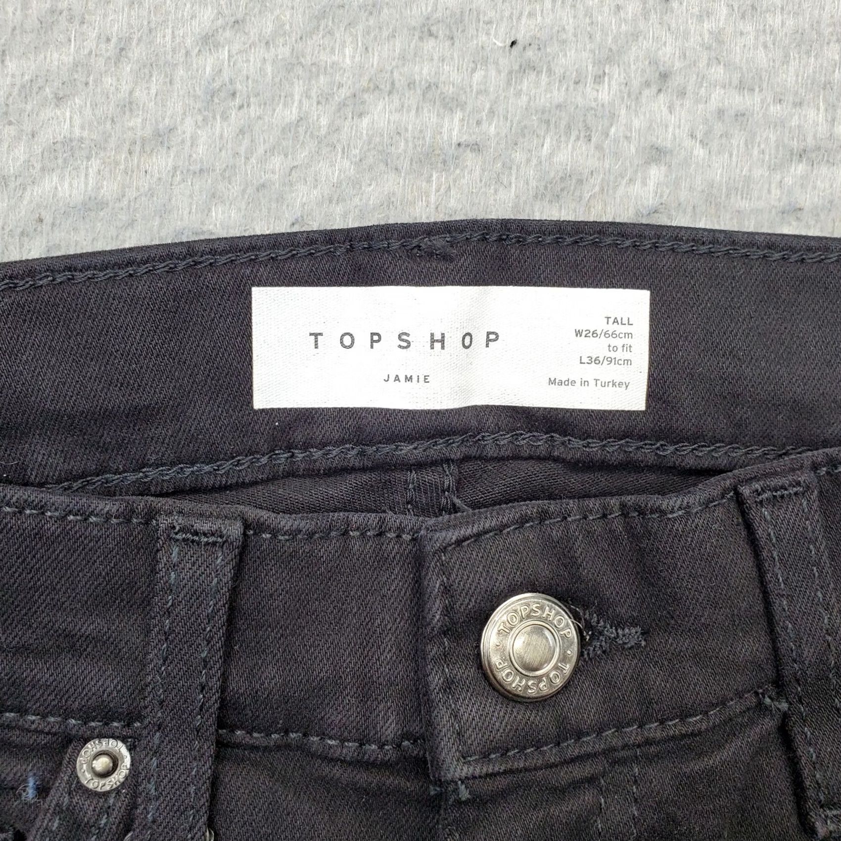 Topshop Topshop Jamie Jeans Women 26 Tall Black Denim Stretch Flat Front Slim Fit Jeans Size 26" / US 2 / IT 38 - 7 Thumbnail