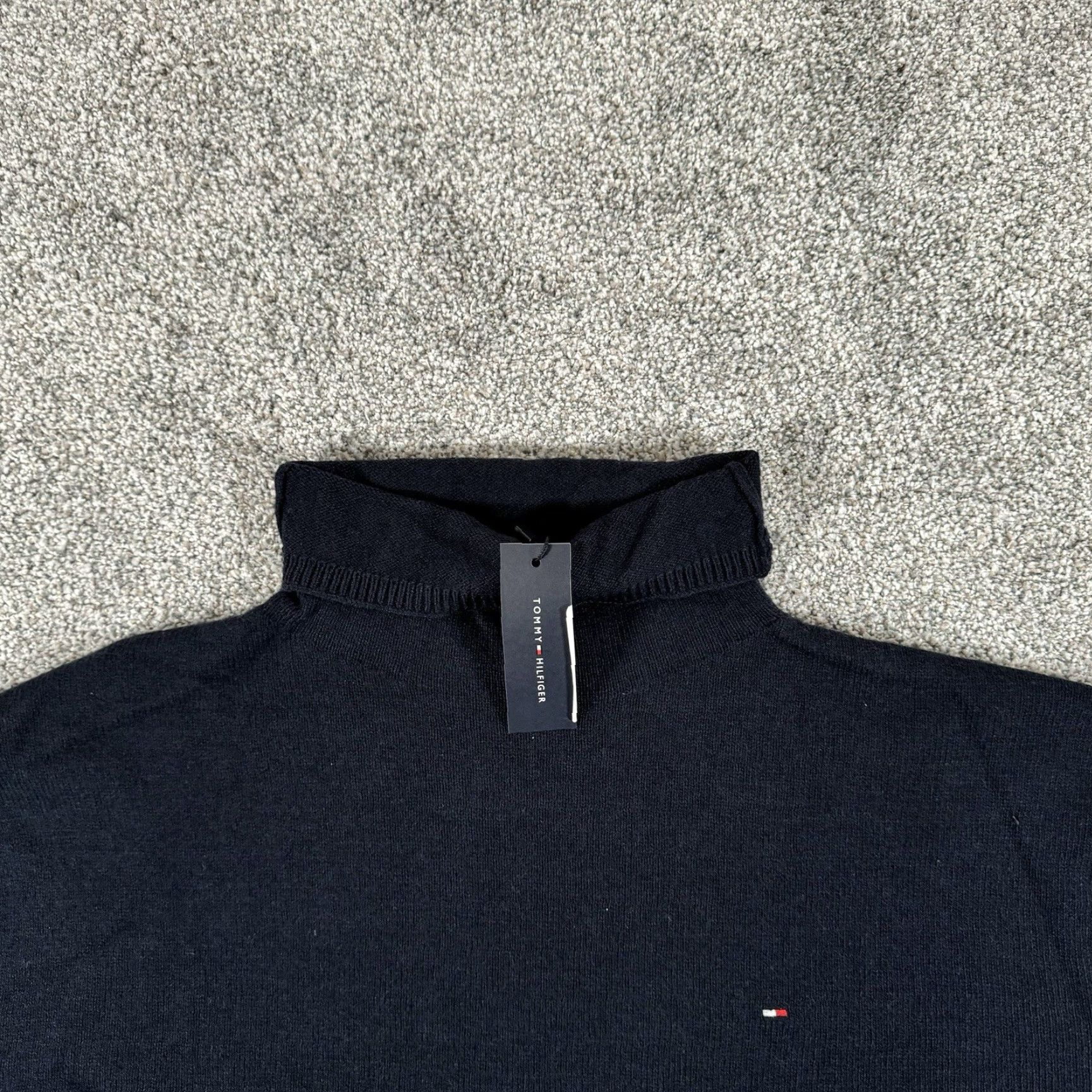 Tommy Hilfiger Tommy Hilfiger Sweater Womens M Relaxed Fit Mockneck Navy Blue Knit Pullover Preppy Academia Size M / US 6-8 / IT 42-44 - 5 Thumbnail